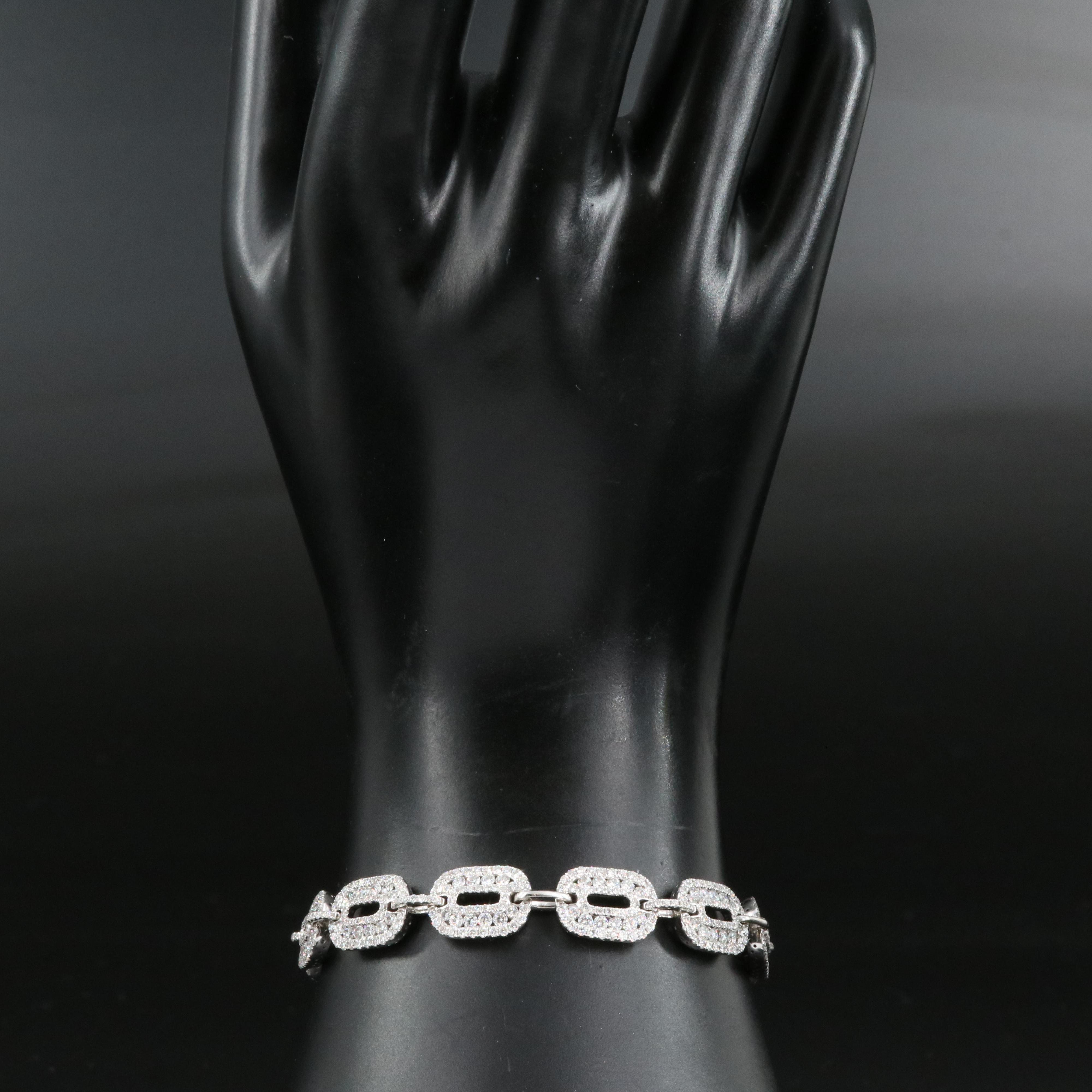 Gregg Ruth 18K 6.00 CTW Diamond Rectangle Link Bracelet