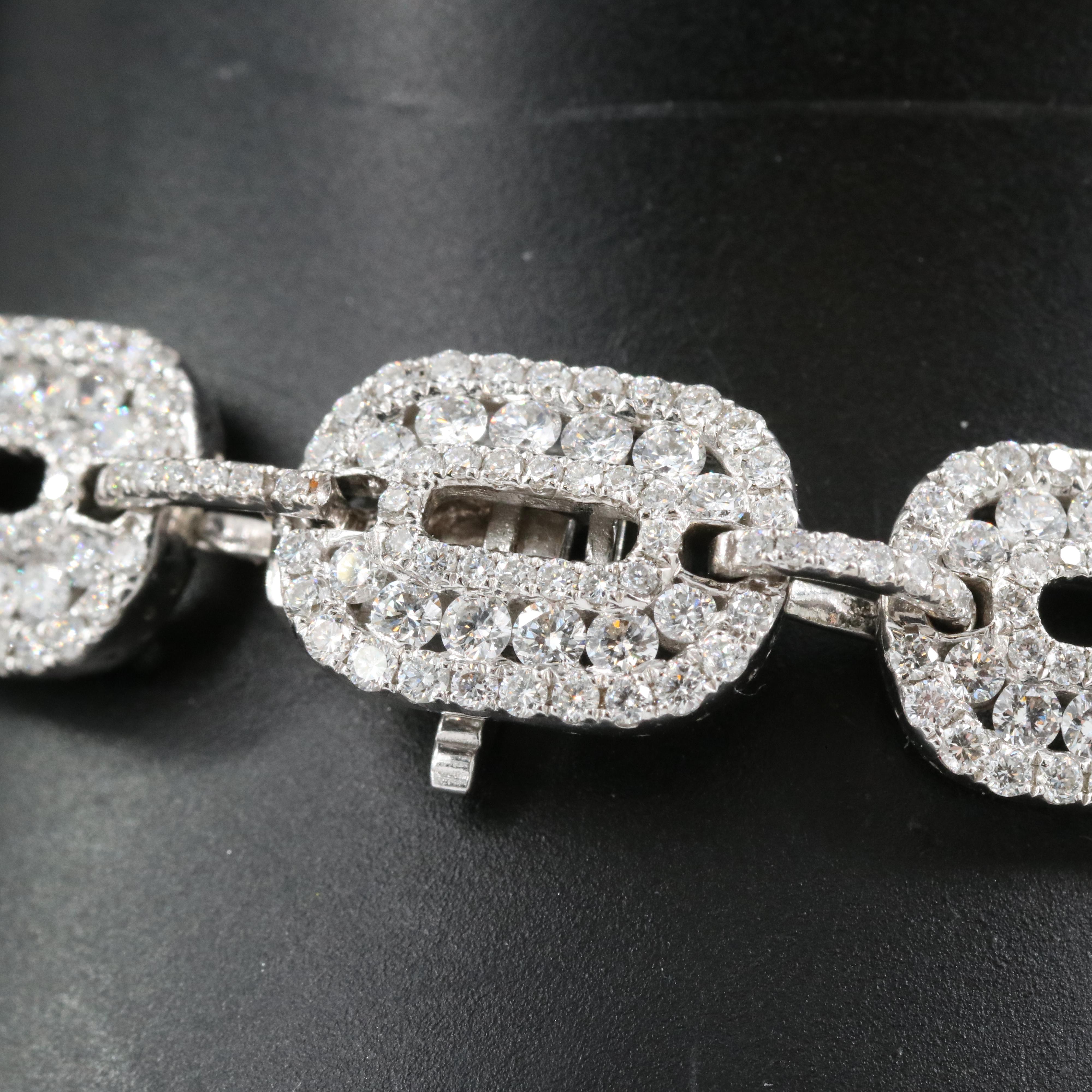 Gregg Ruth 18K 6.00 CTW Diamond Rectangle Link Bracelet