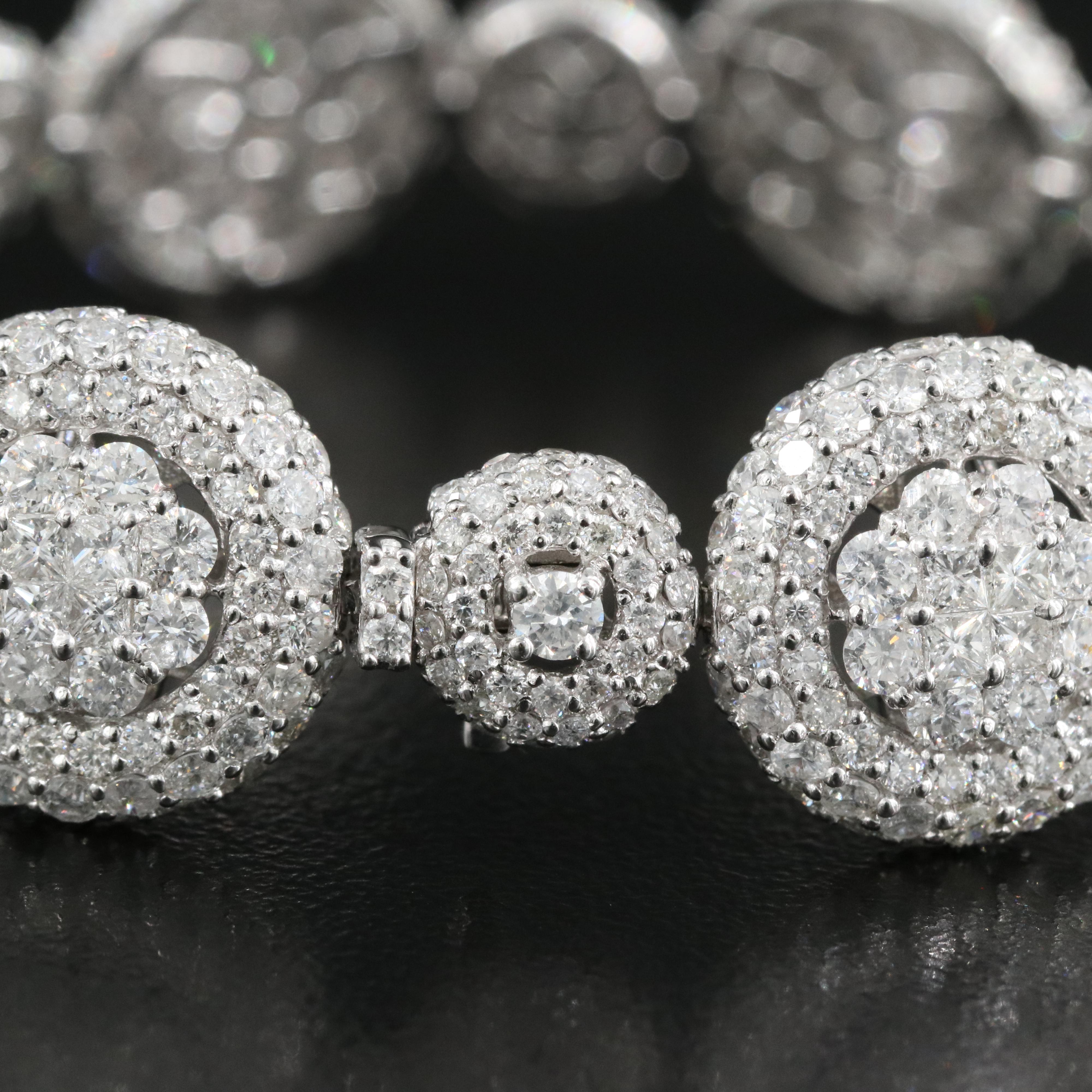 18K 16.86 CTW Pavé Diamond Circle Link Bracelet