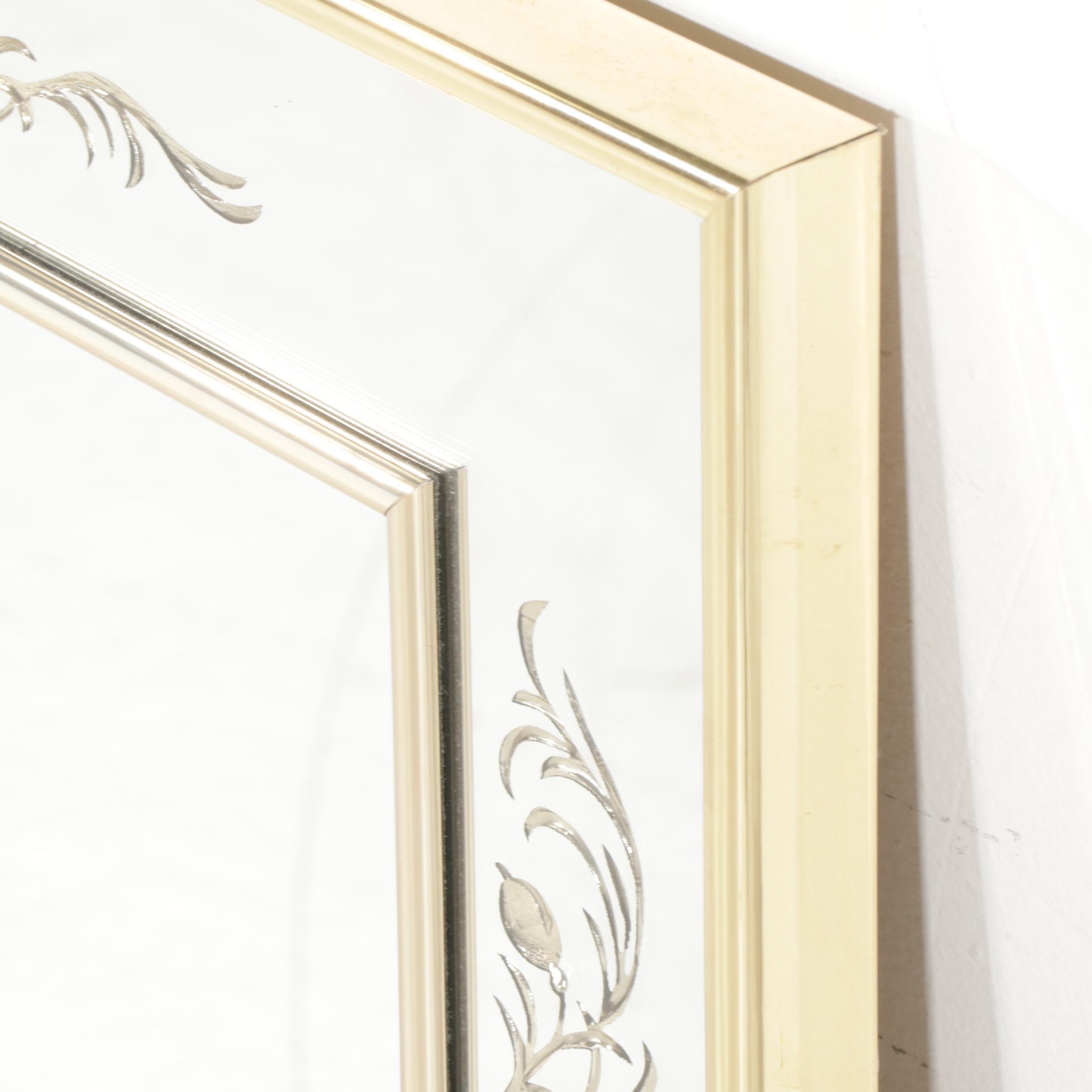 Etched Frame Rectangular Wall Mirror