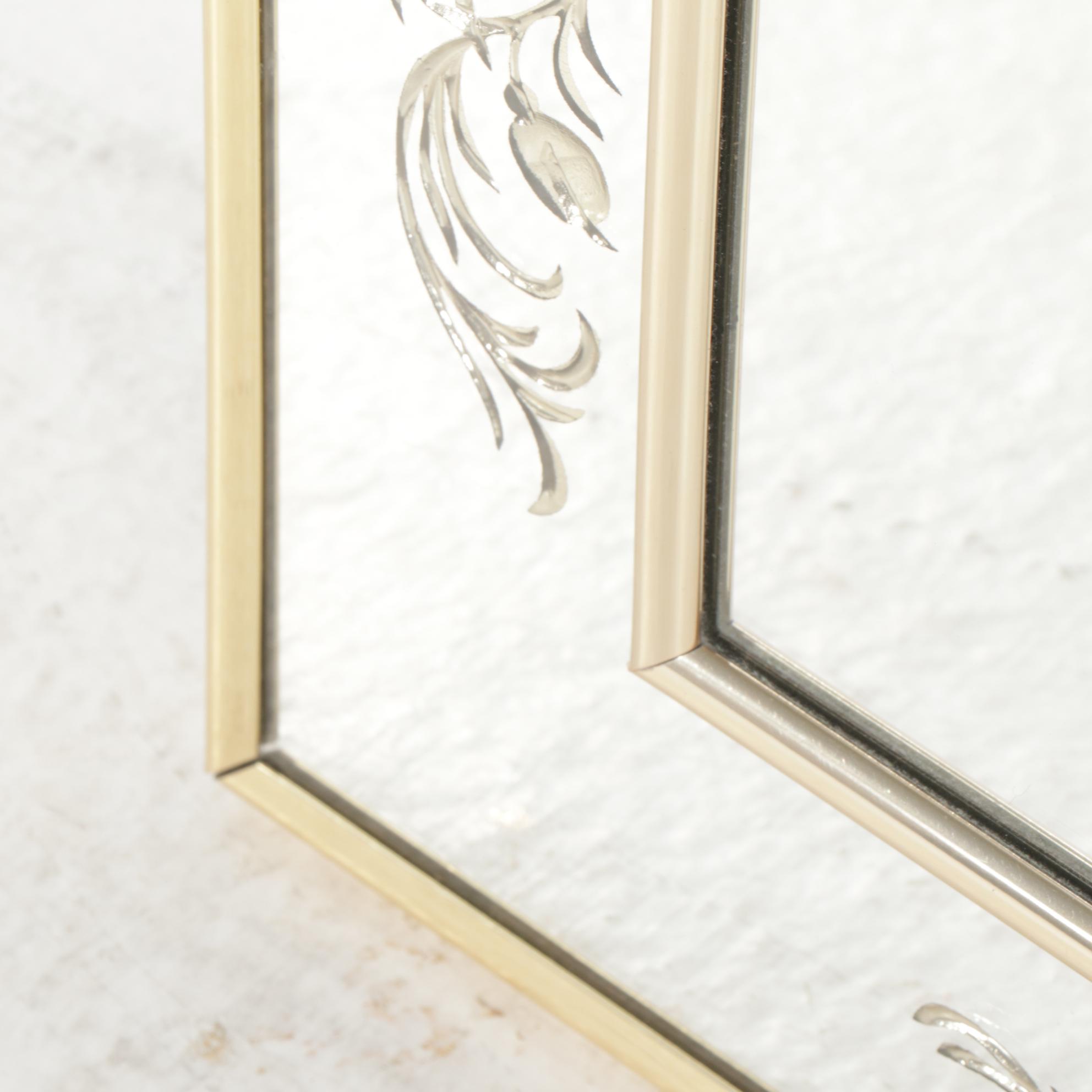 Etched Frame Rectangular Wall Mirror