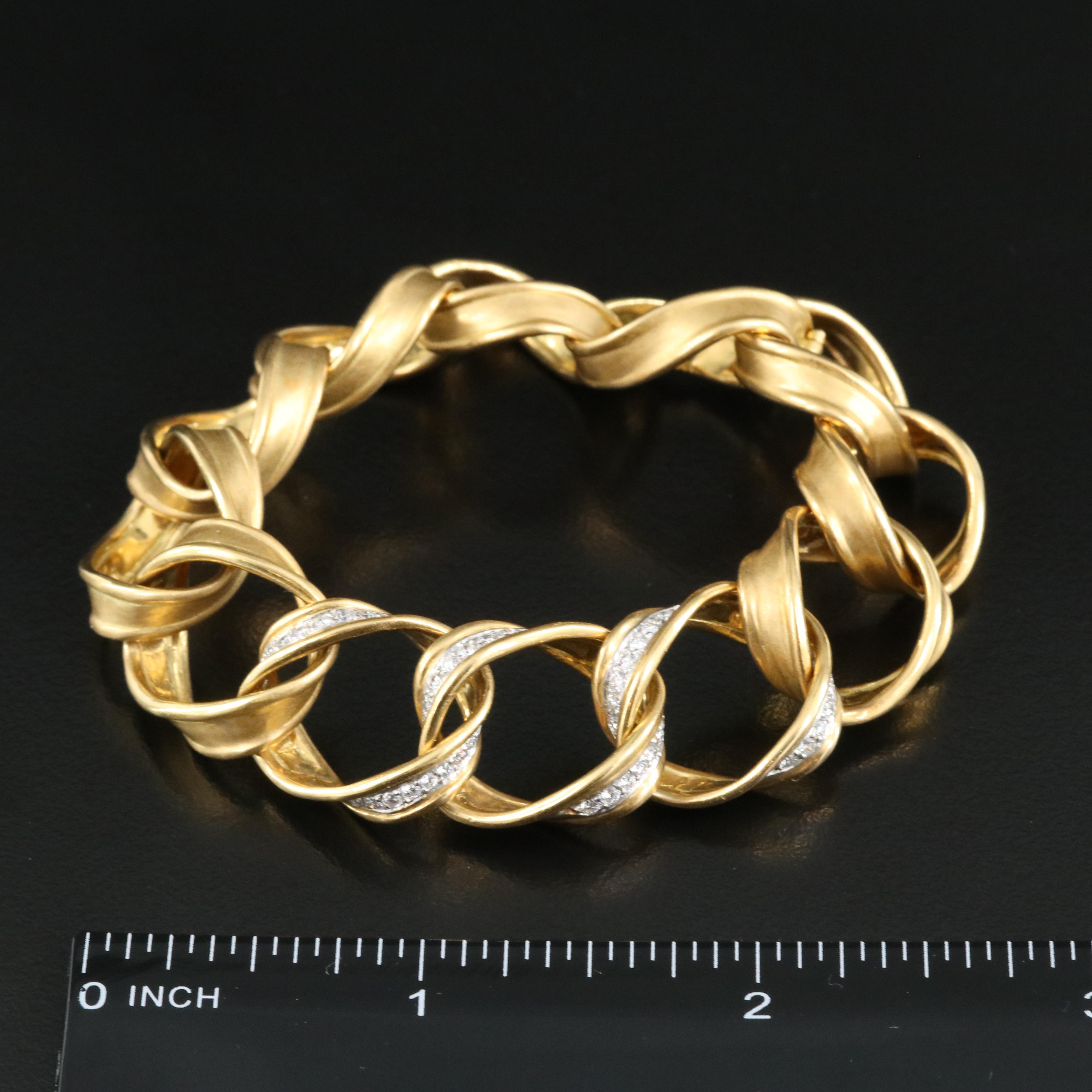 Angela Cummings for Tiffany & Co. 18K 0.72 CTW Diamond Sculpted Curb Bracelet