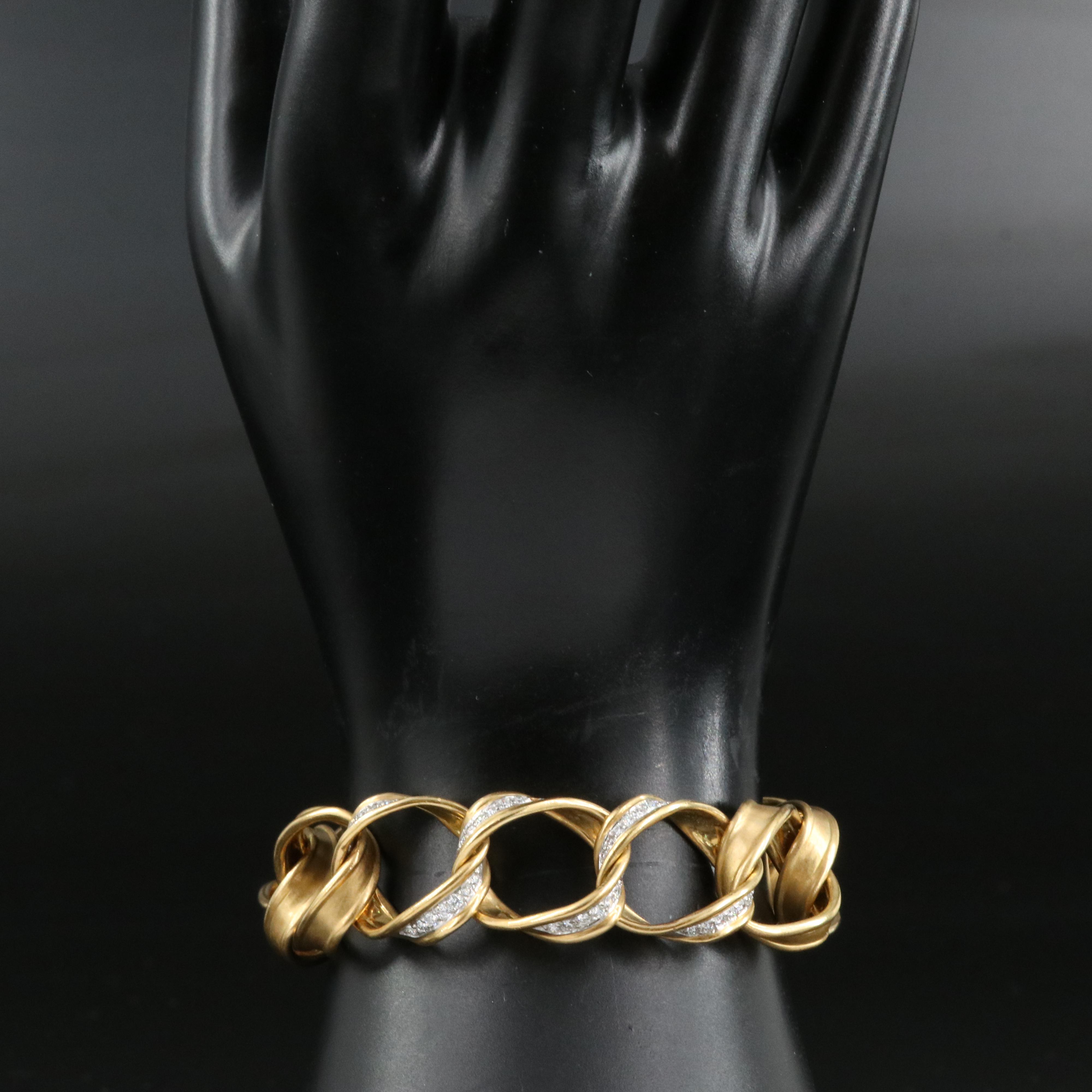 Angela Cummings for Tiffany & Co. 18K 0.72 CTW Diamond Sculpted Curb Bracelet