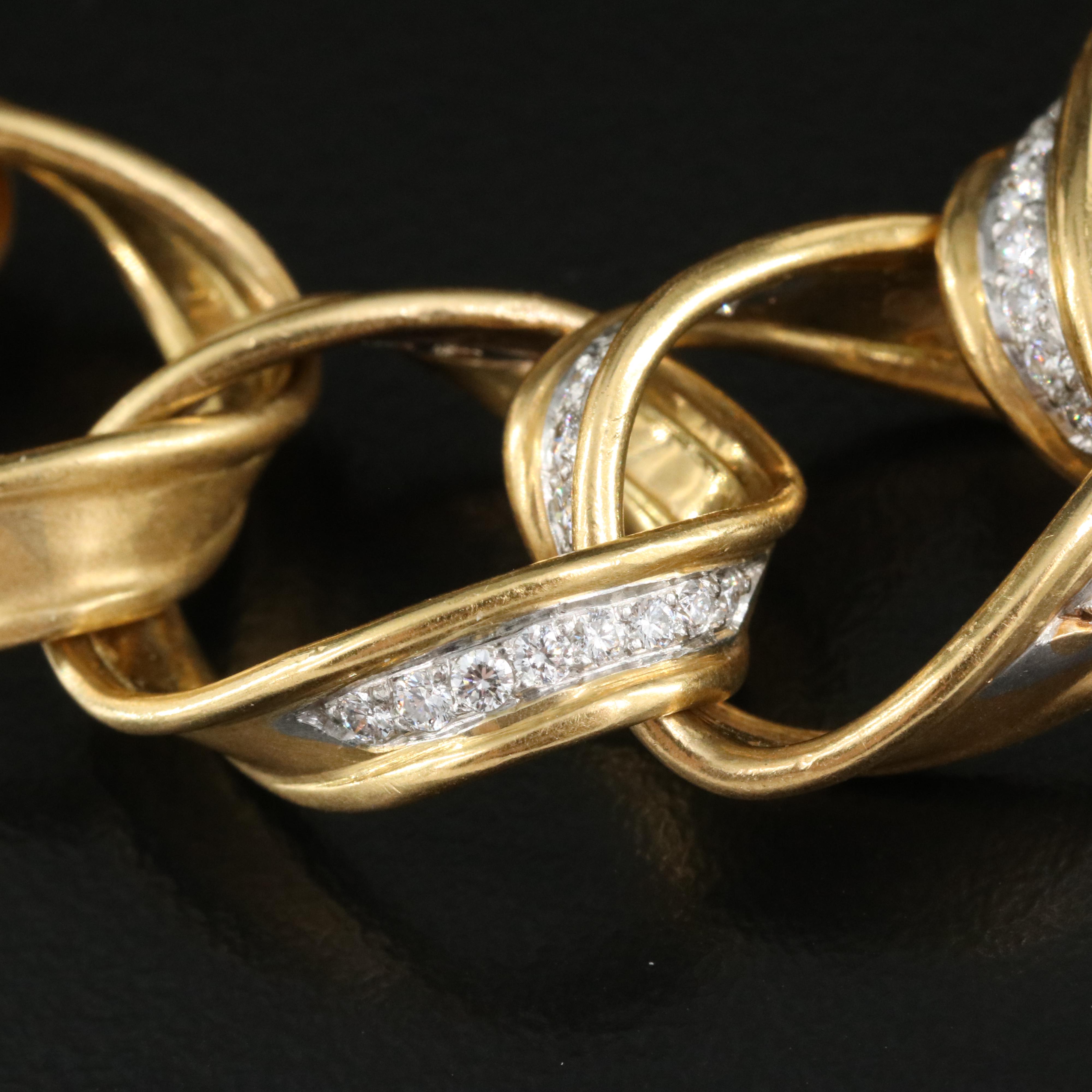 Angela Cummings for Tiffany & Co. 18K 0.72 CTW Diamond Sculpted Curb Bracelet