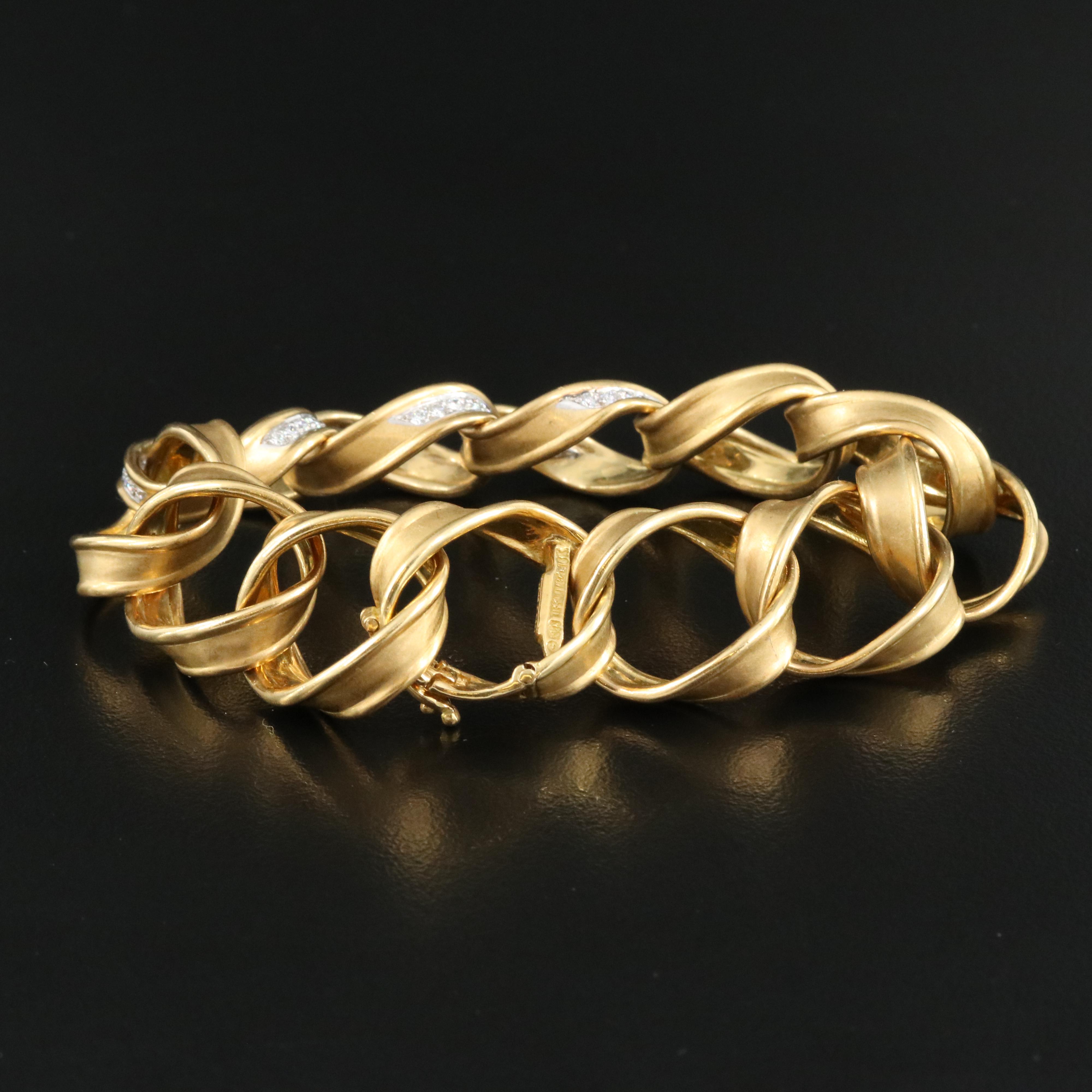 Angela Cummings for Tiffany & Co. 18K 0.72 CTW Diamond Sculpted Curb Bracelet