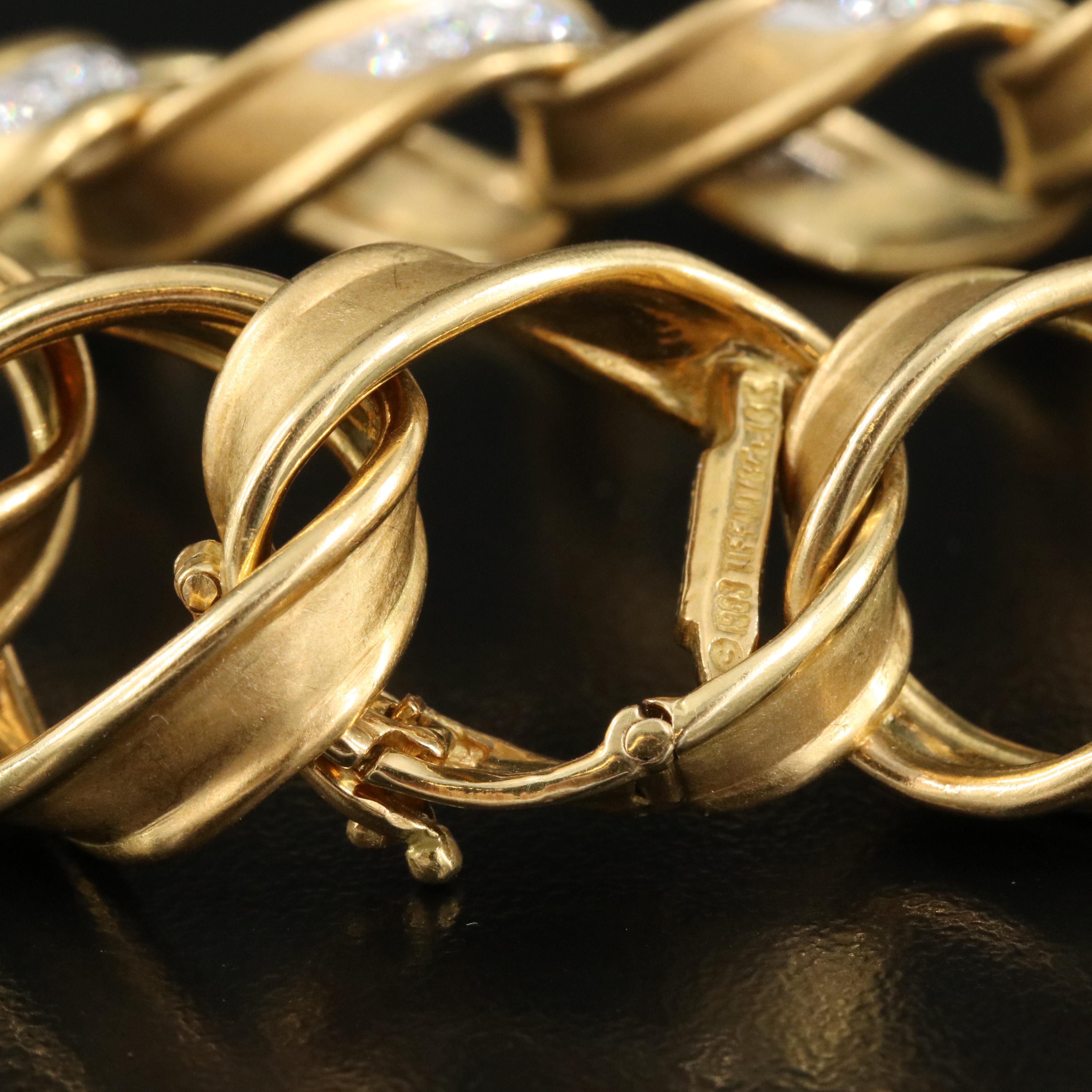 Angela Cummings for Tiffany & Co. 18K 0.72 CTW Diamond Sculpted Curb Bracelet