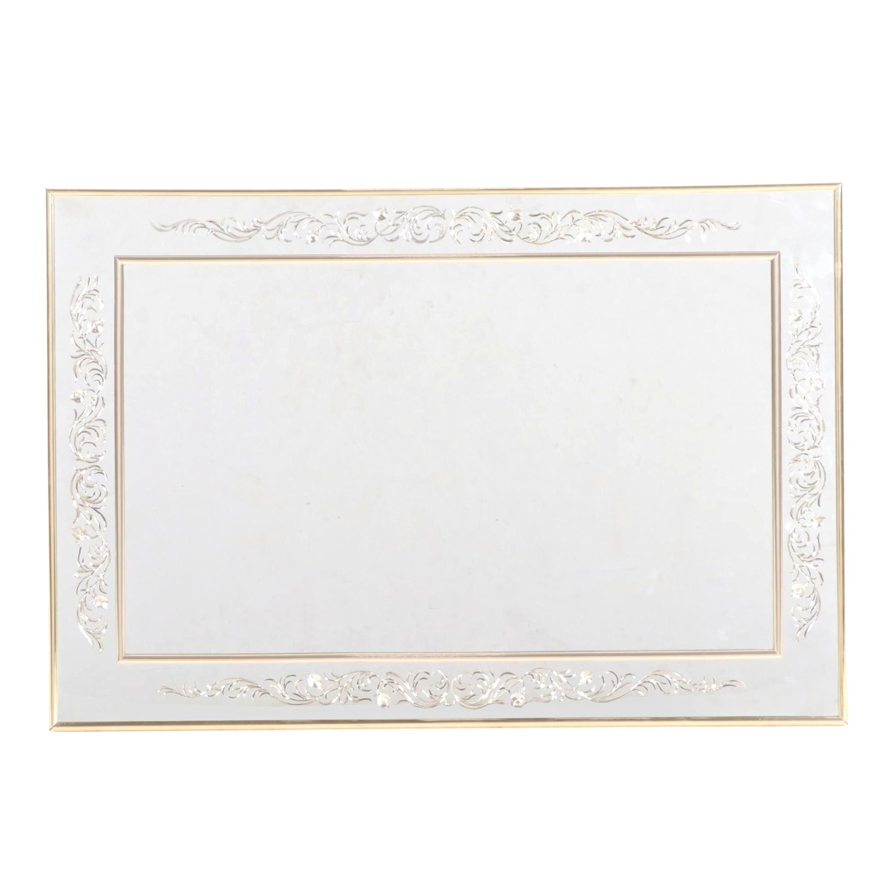 Etched Frame Rectangular Wall Mirror
