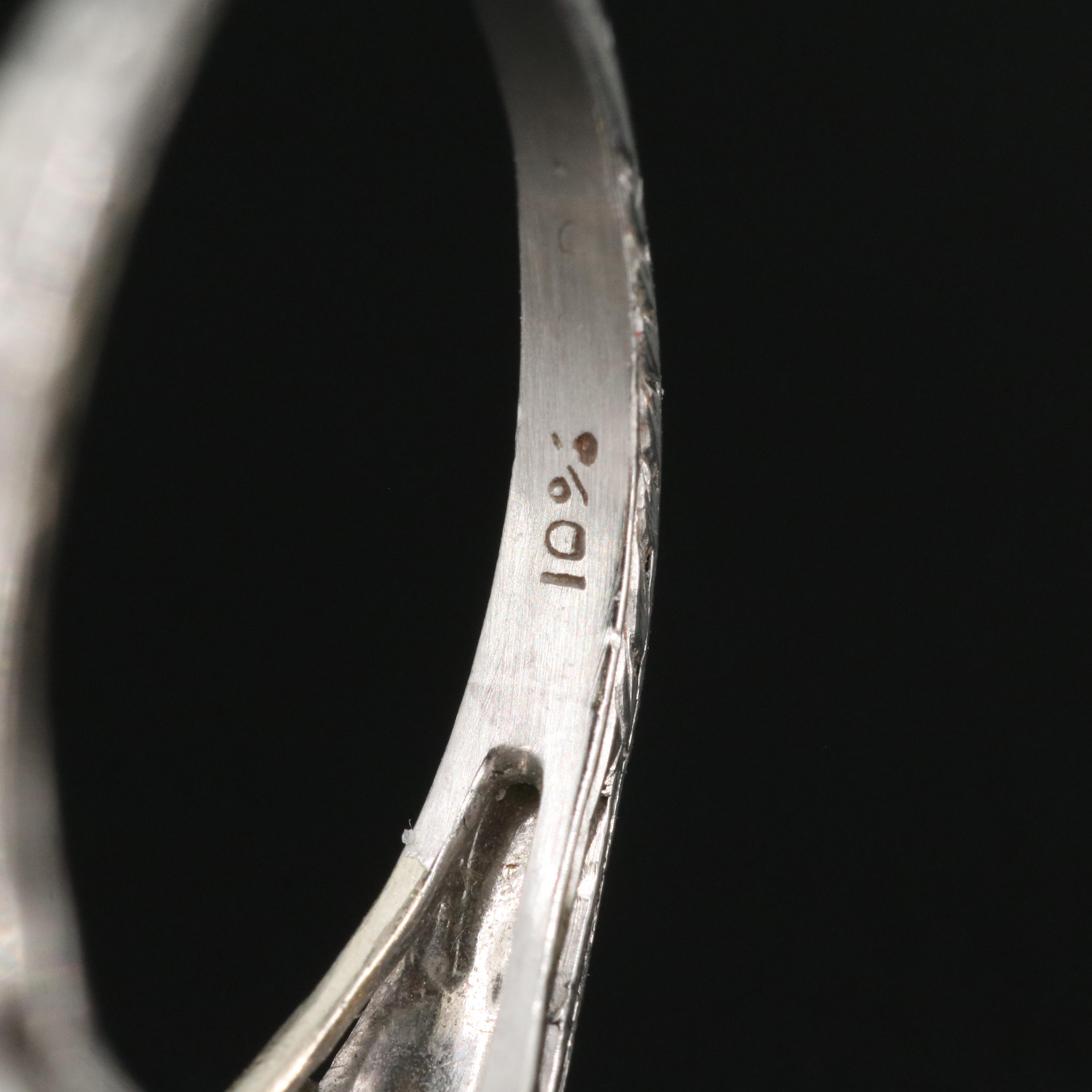 Art Deco Platinum 1.41 CTW Diamond and Emerald Bombé Ring