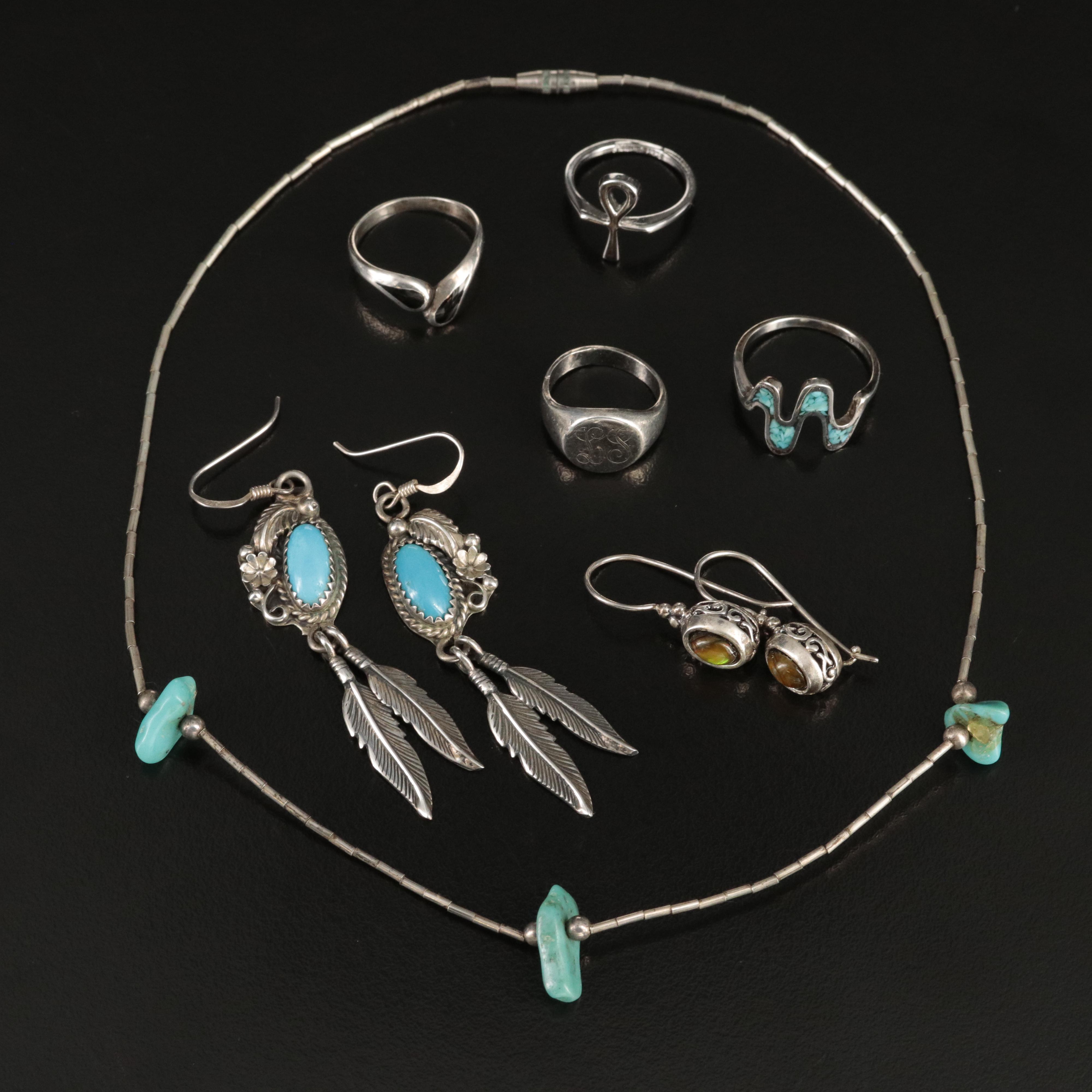 Joseph Esposito and Southwestern Sterling Turquoise Jewelry
