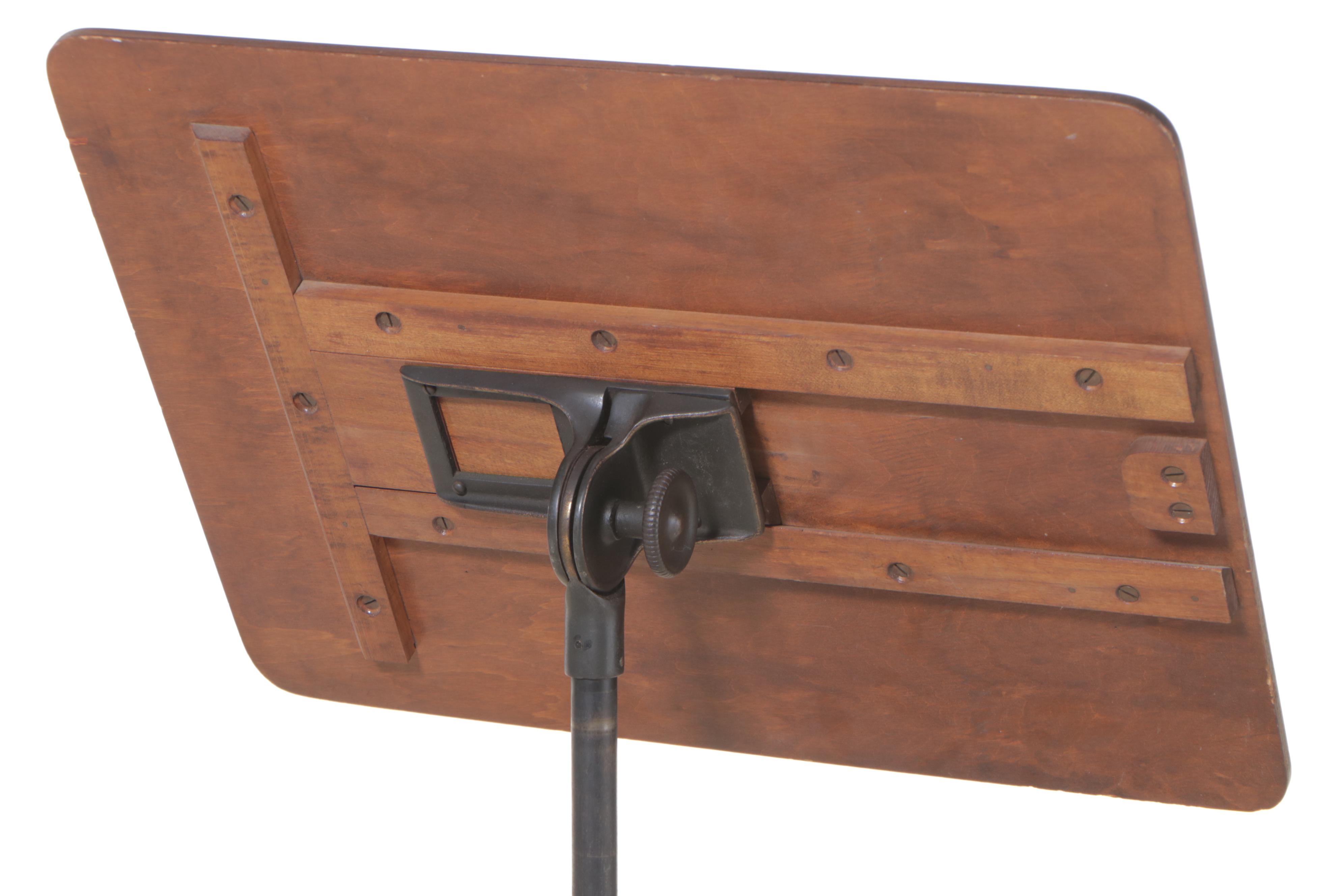 Classical Style Walnut Adjustable Drafting Table, Early to Mid 20th Century