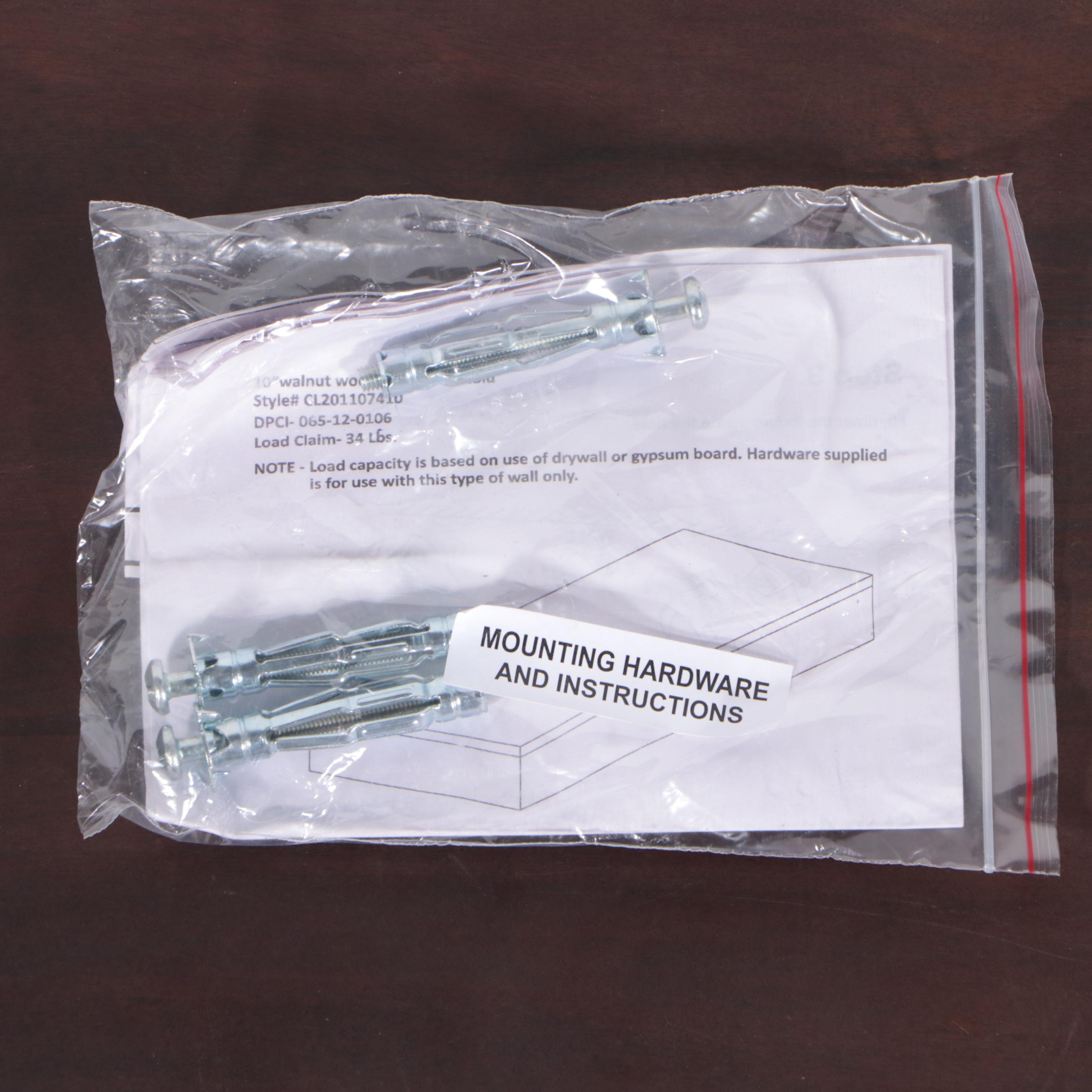 Pair of Threshold Wood Block Wall Shelves in Walnut