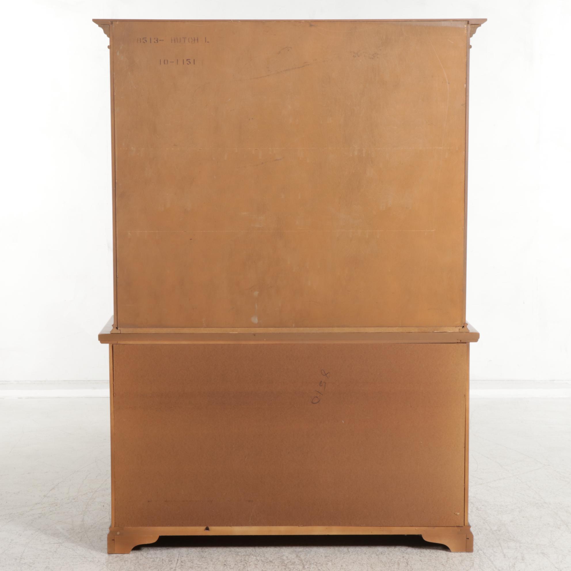 Cherokee "Royal Charter" Chestnut and Oak Sideboard and Hutch, Late 20th Century