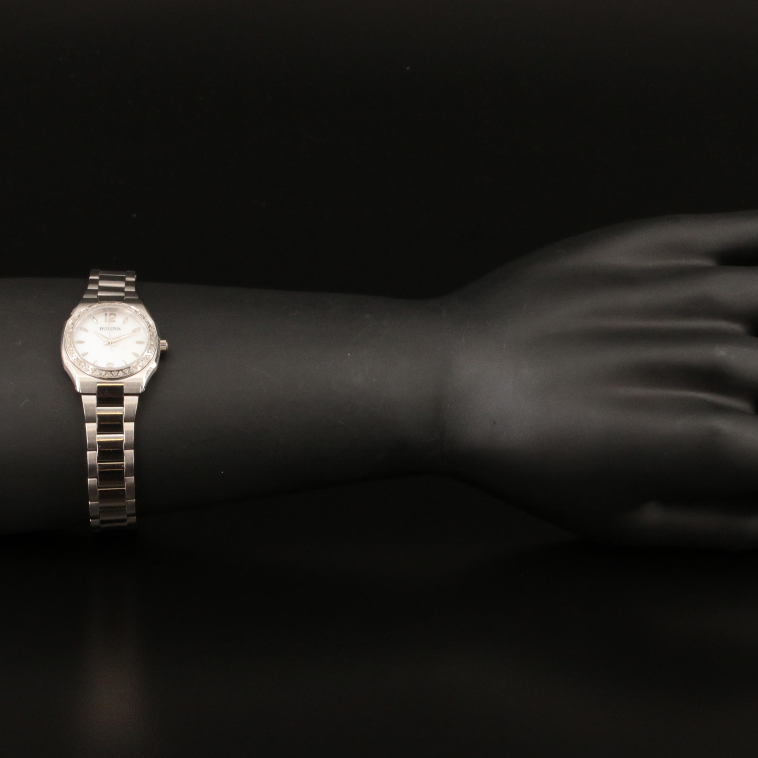 Diamond Bezel Bulova Quartz Watch