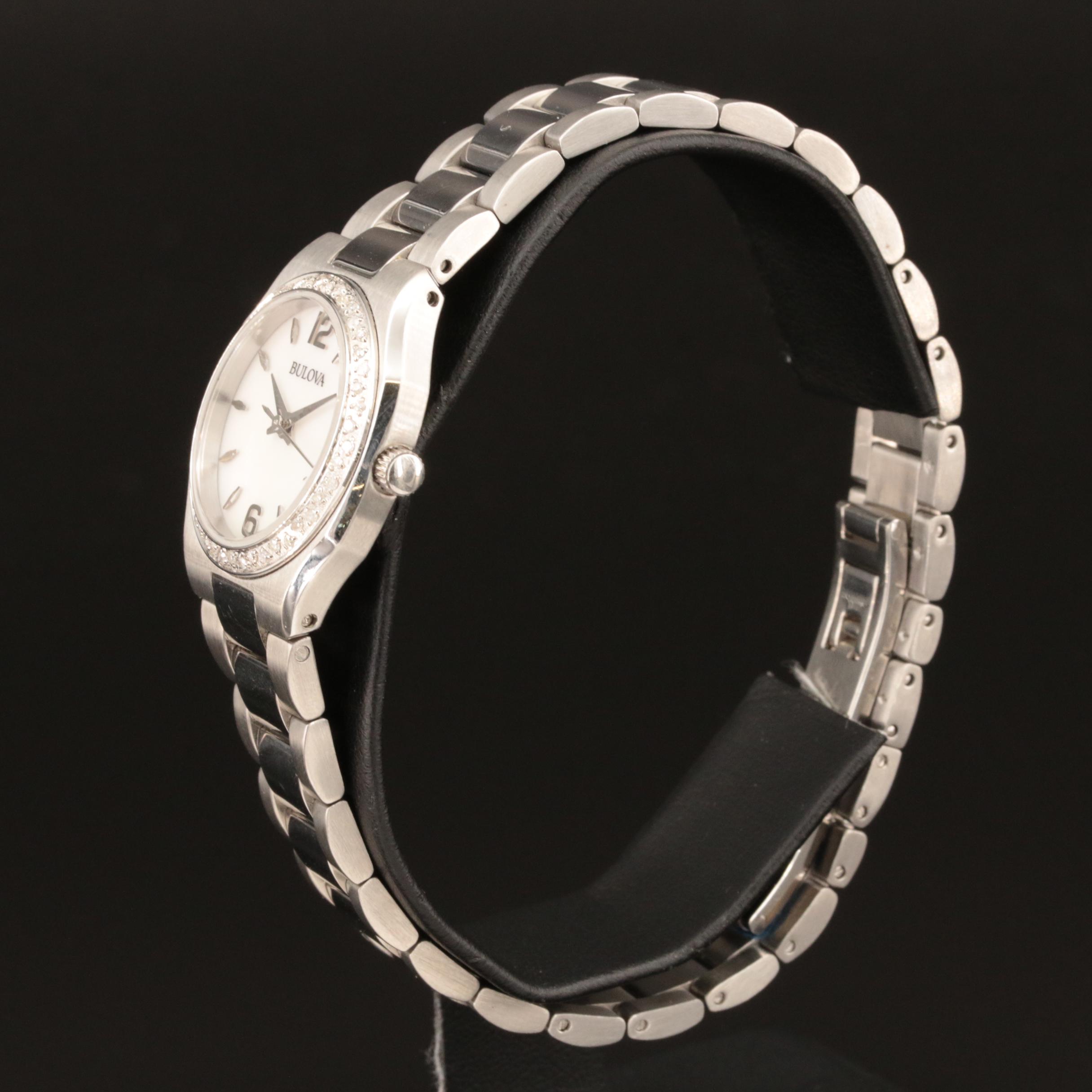 Diamond Bezel Bulova Quartz Watch