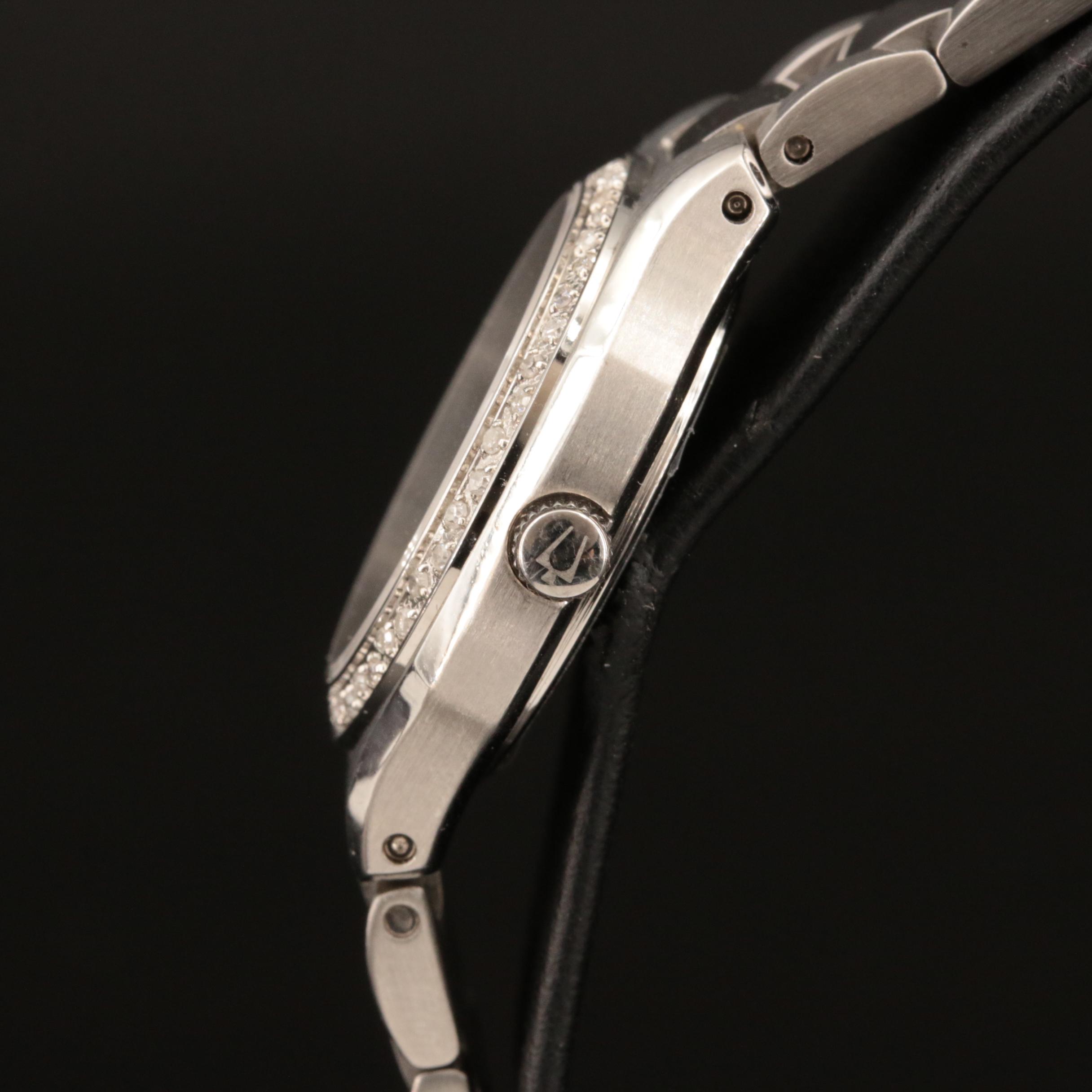 Diamond Bezel Bulova Quartz Watch