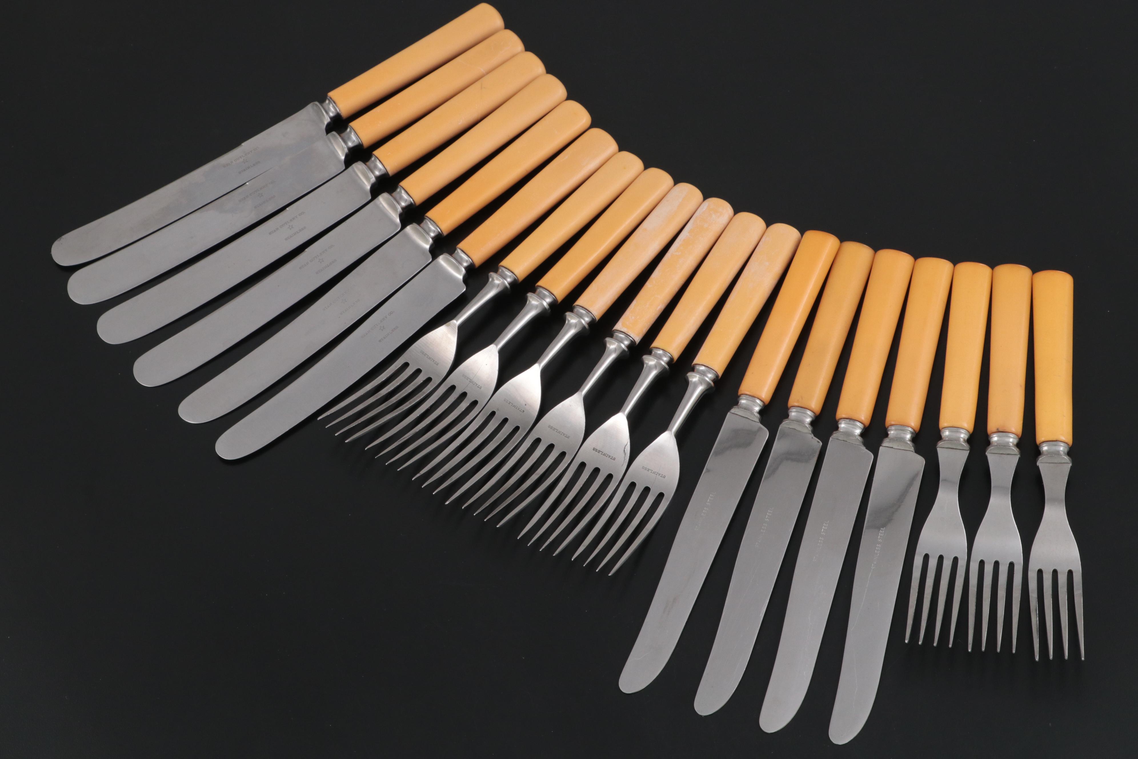 American Bakelite and Celluloid Handled Flatware Collection