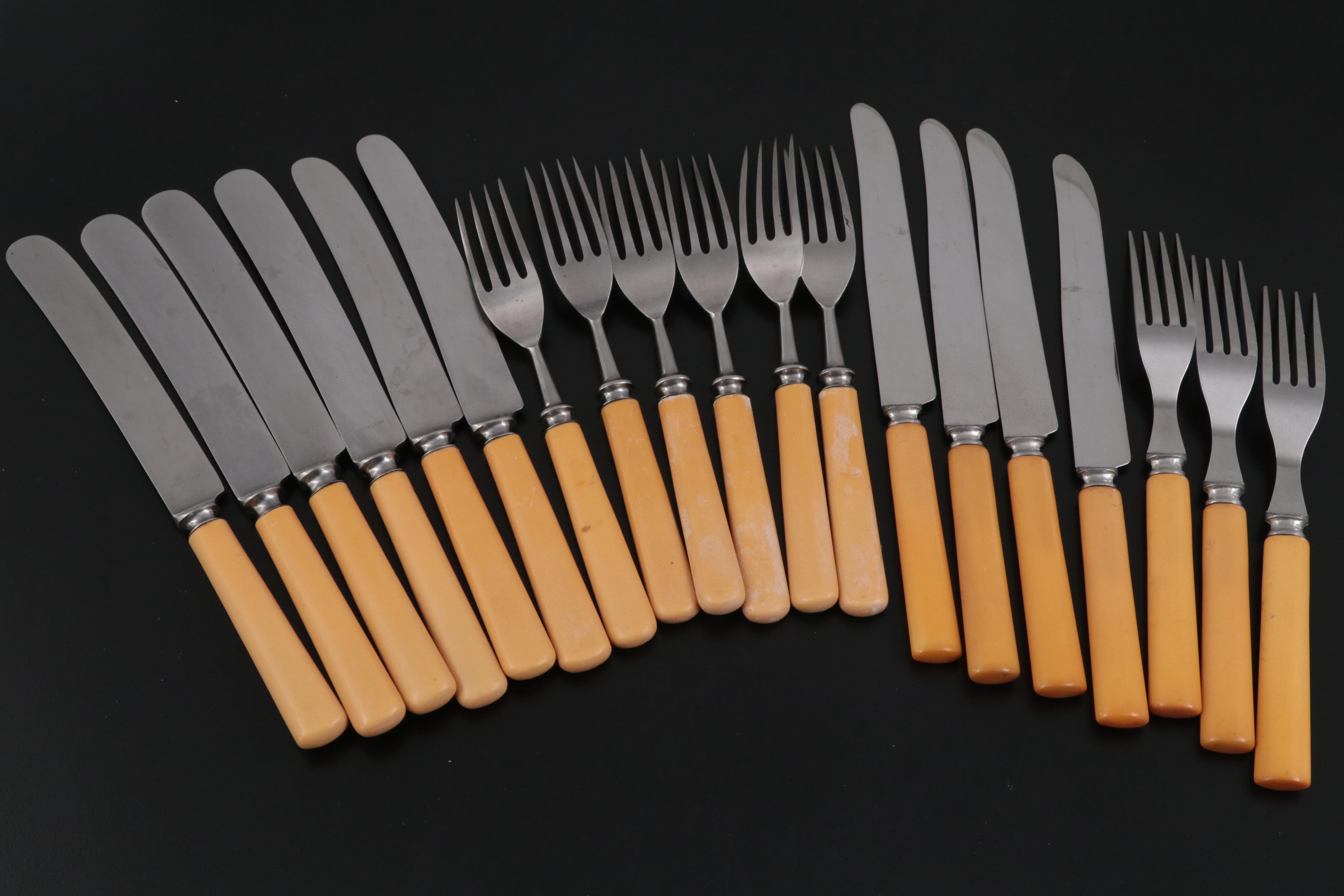 American Bakelite and Celluloid Handled Flatware Collection