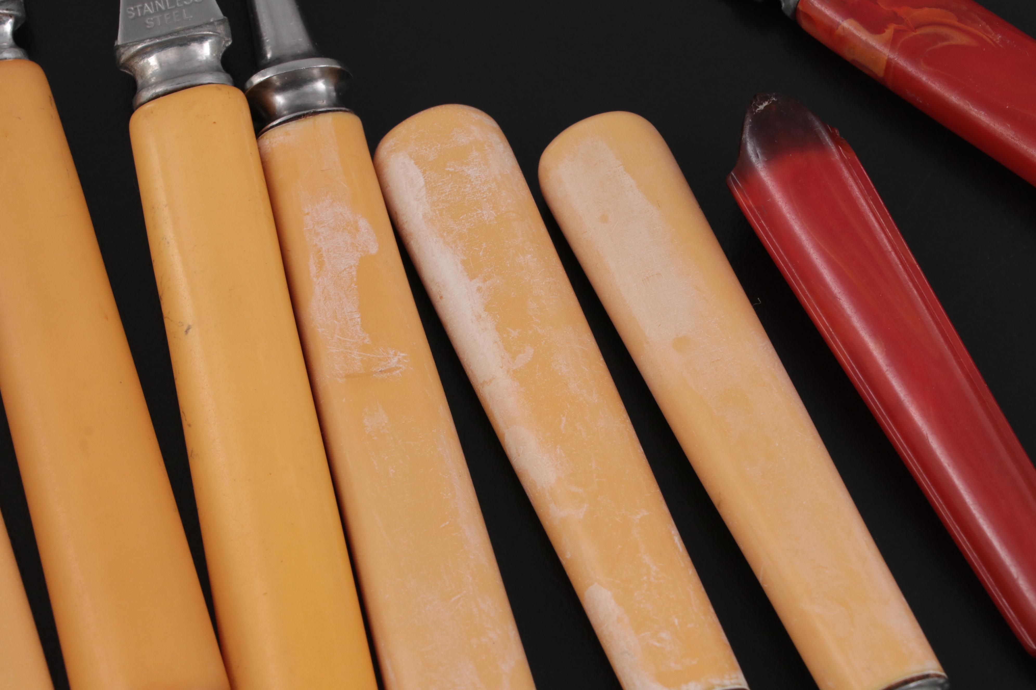 American Bakelite and Celluloid Handled Flatware Collection