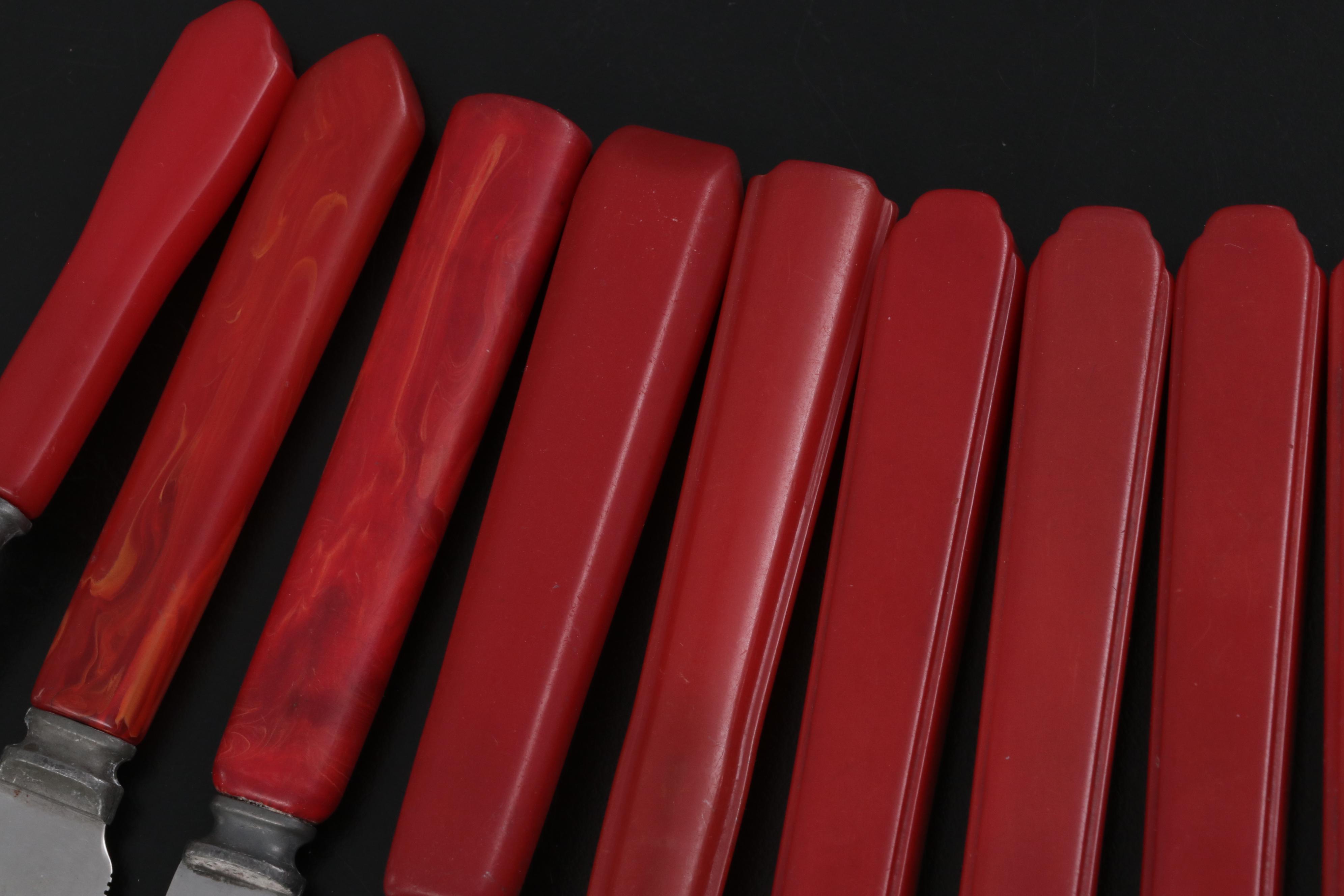 American Bakelite and Celluloid Handled Flatware Collection