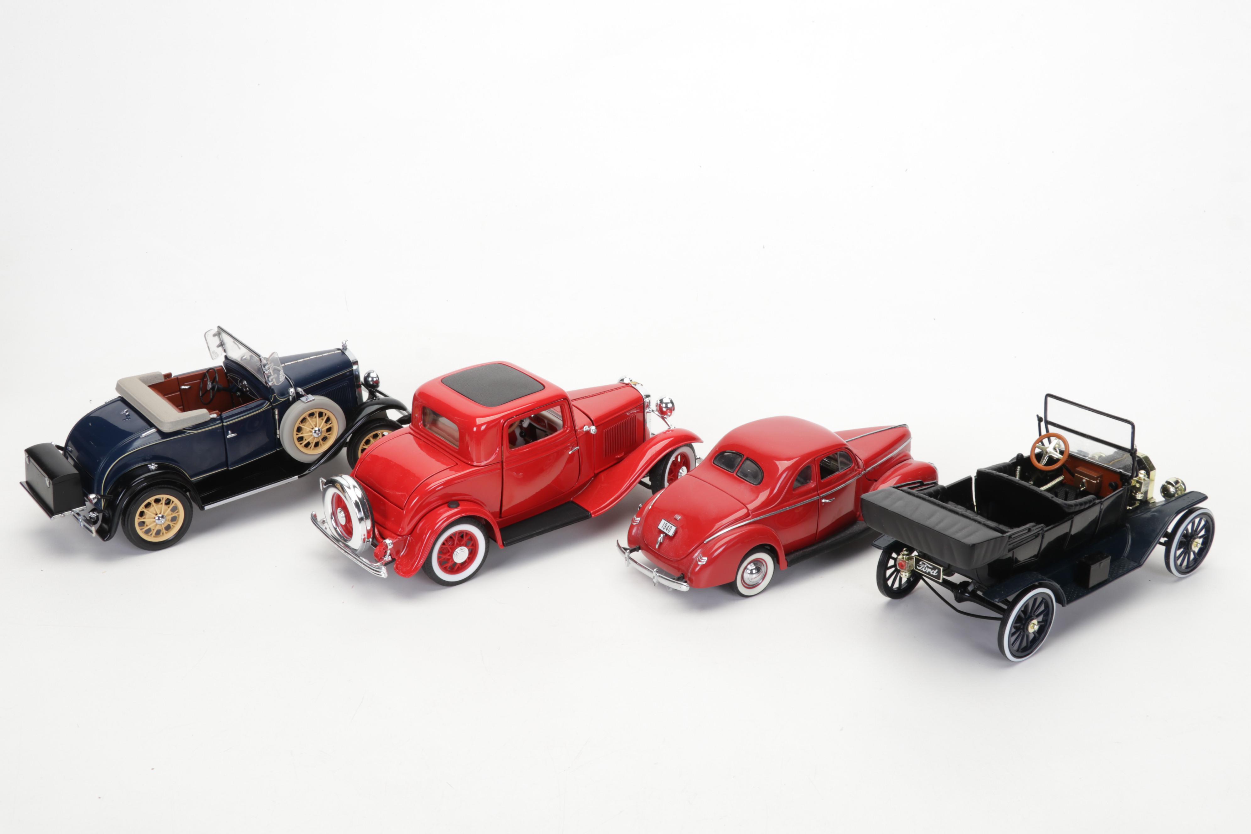 32 Diecast Metal and Plastic Vintage Car Models