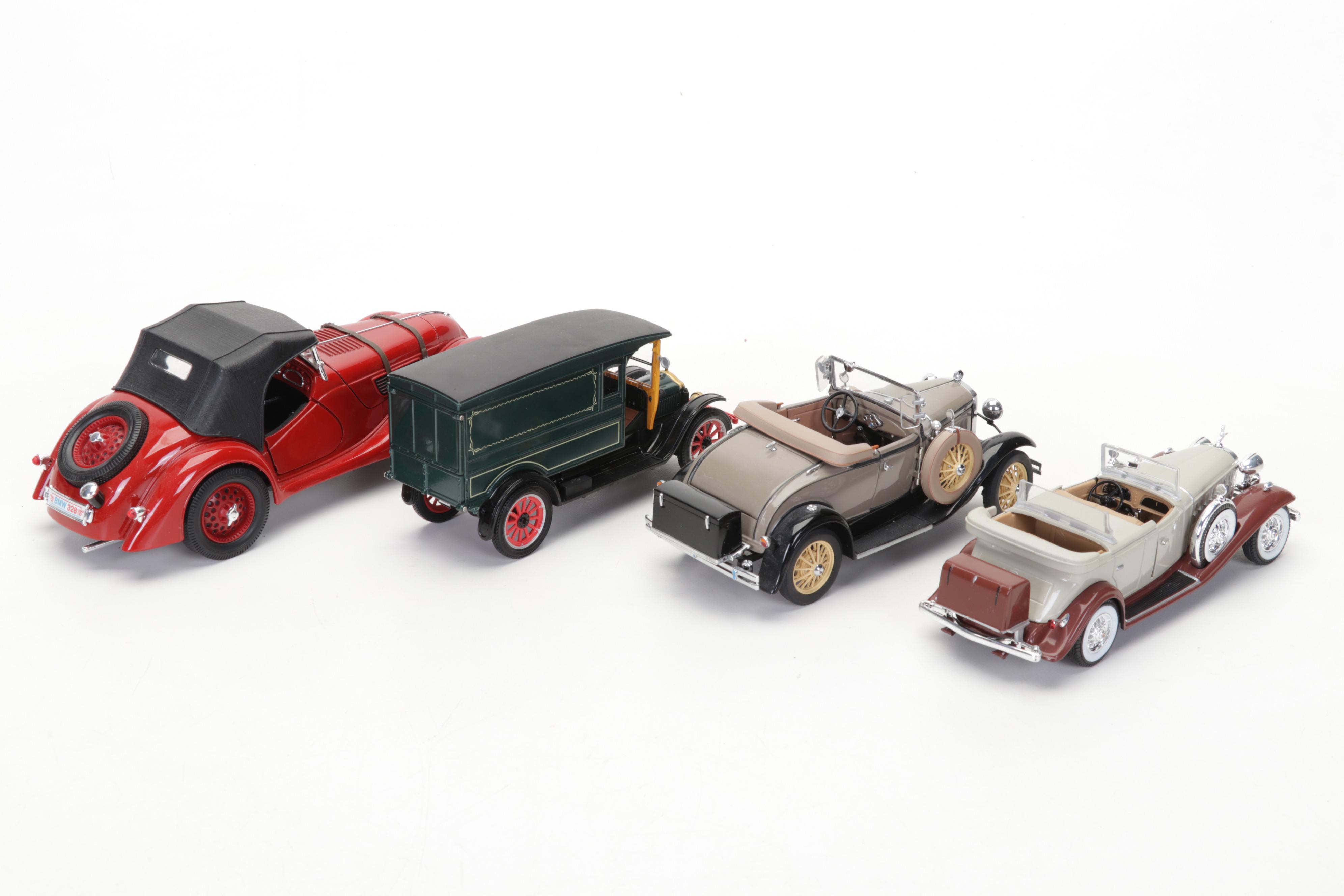 32 Diecast Metal and Plastic Vintage Car Models