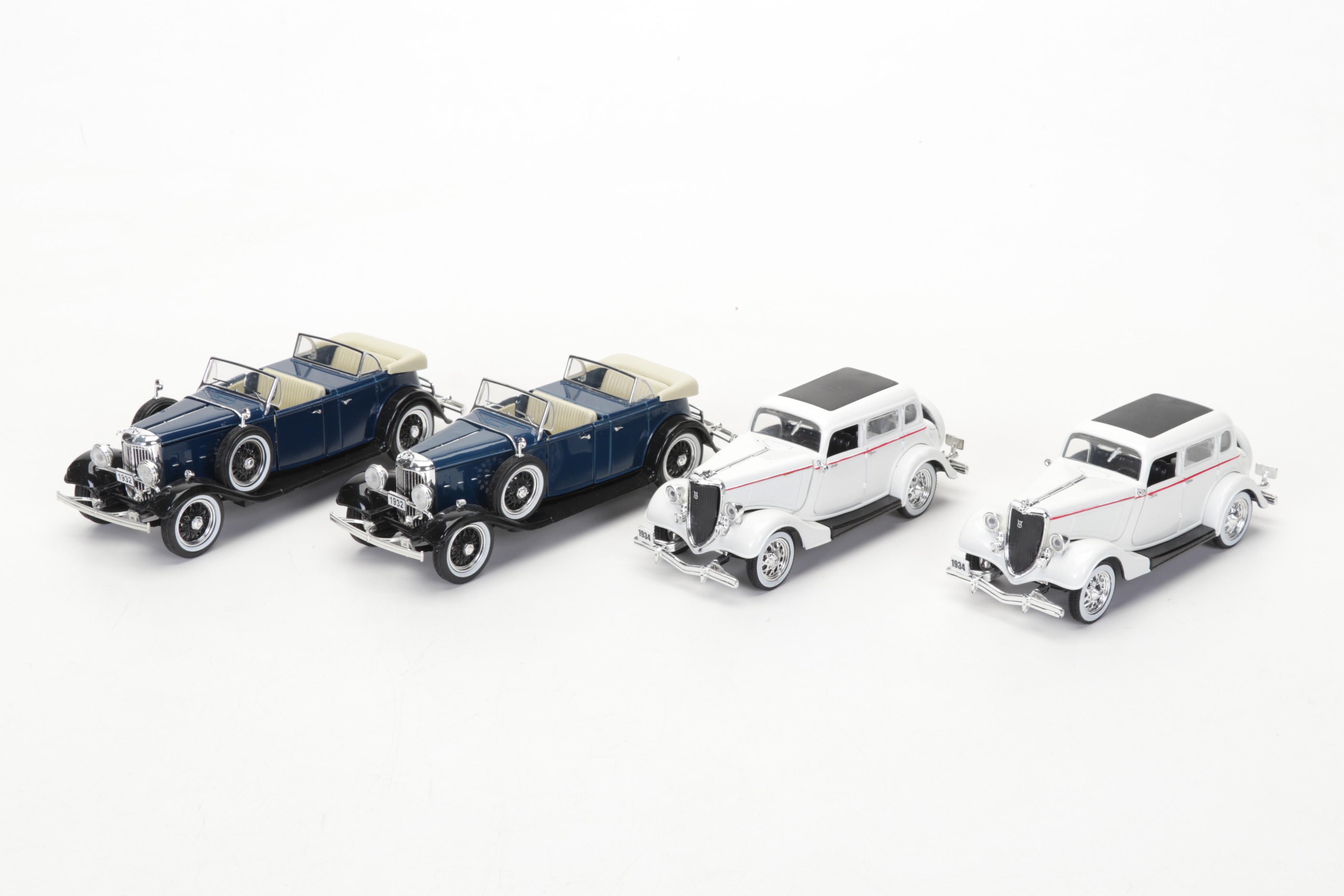32 Diecast Metal and Plastic Vintage Car Models