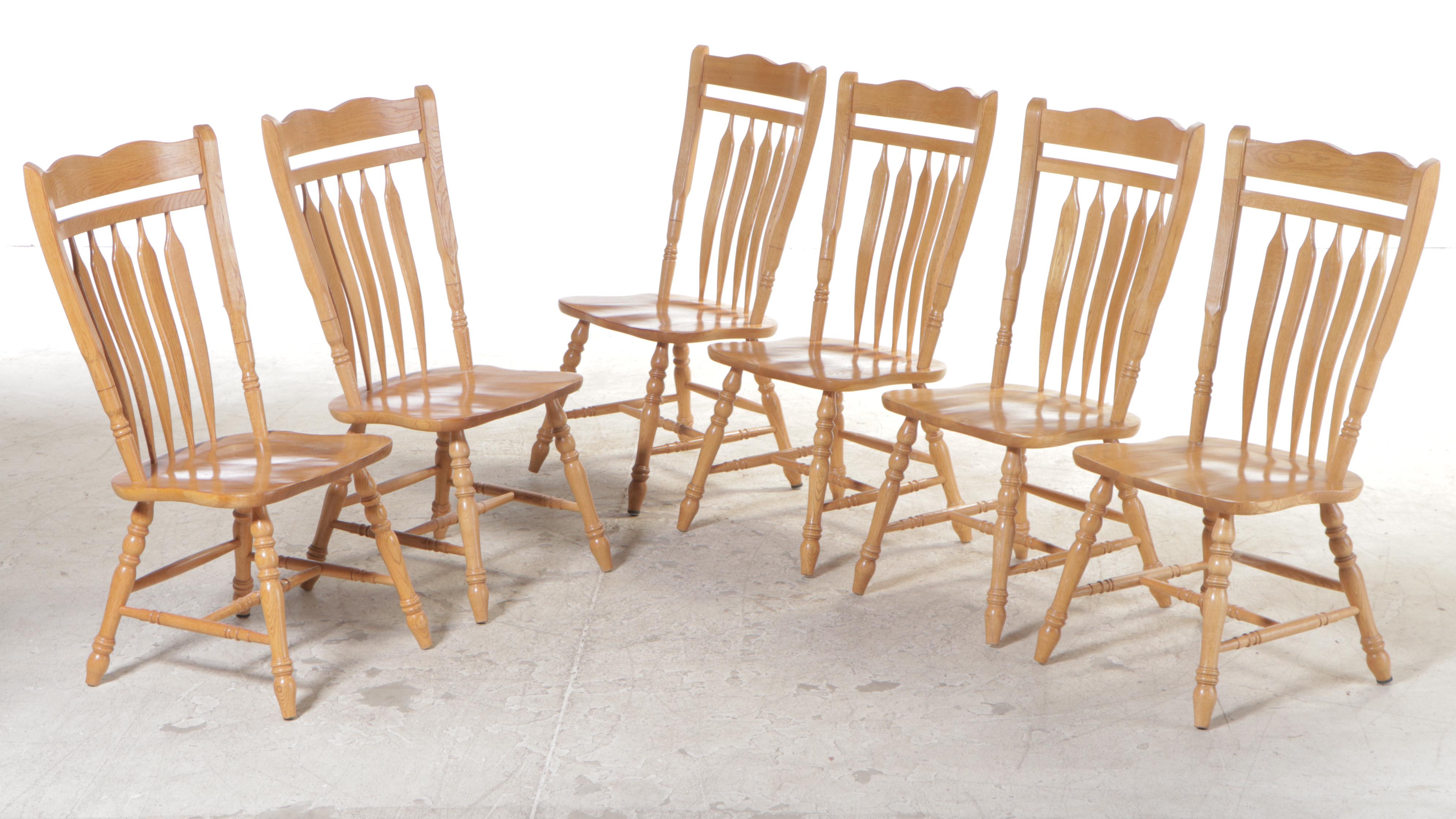 Seven-Piece Colonial Style Oak Dining Set