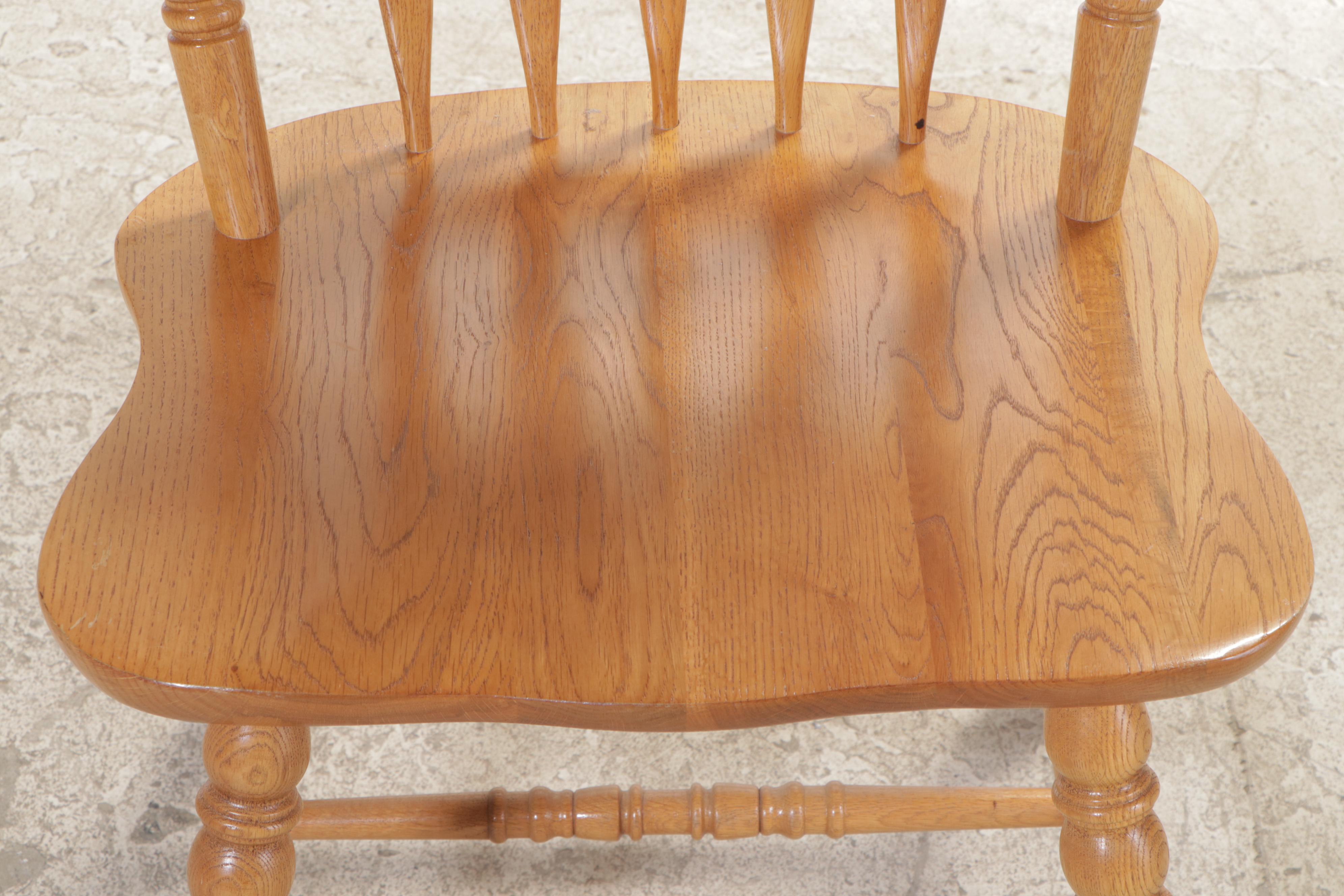 Seven-Piece Colonial Style Oak Dining Set