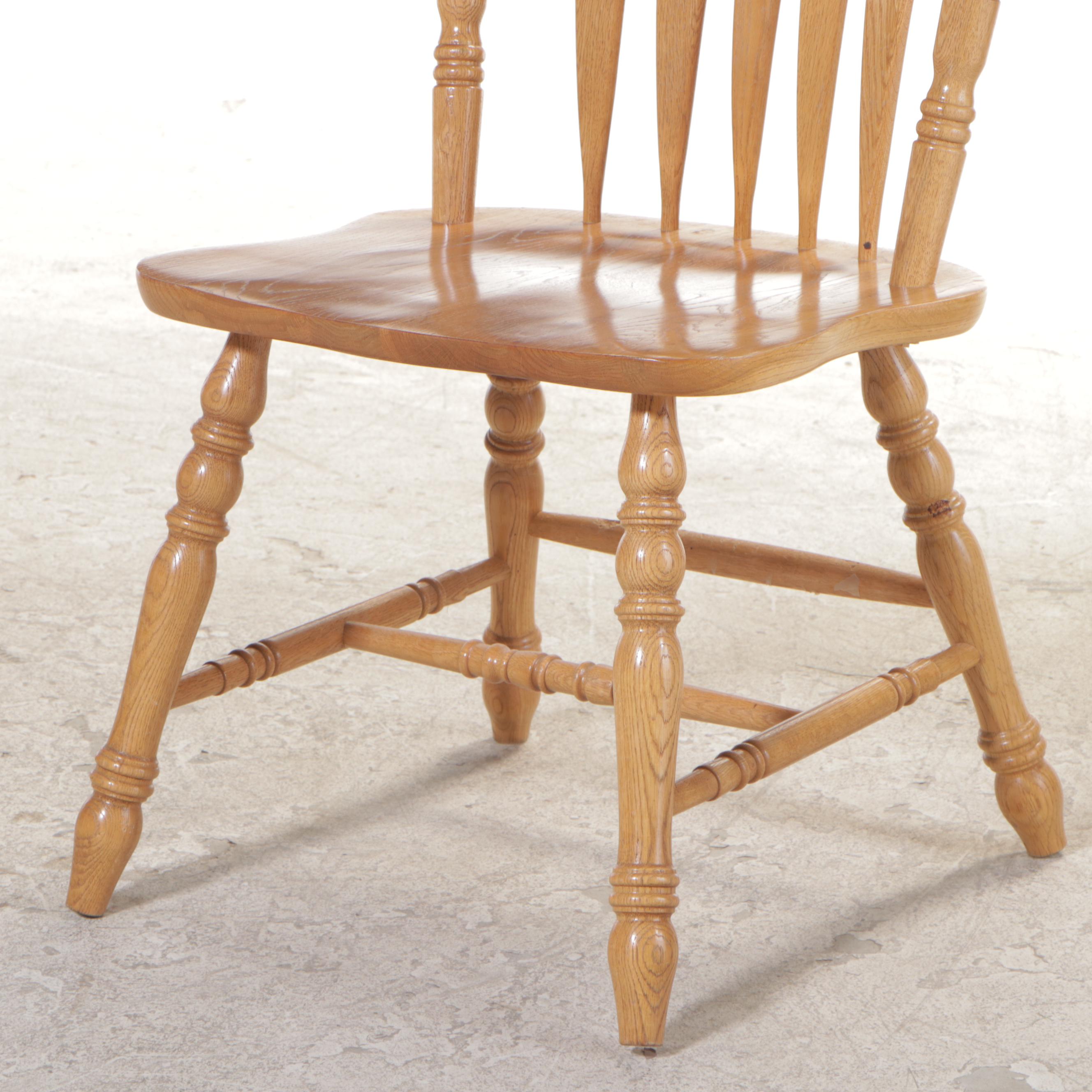 Seven-Piece Colonial Style Oak Dining Set