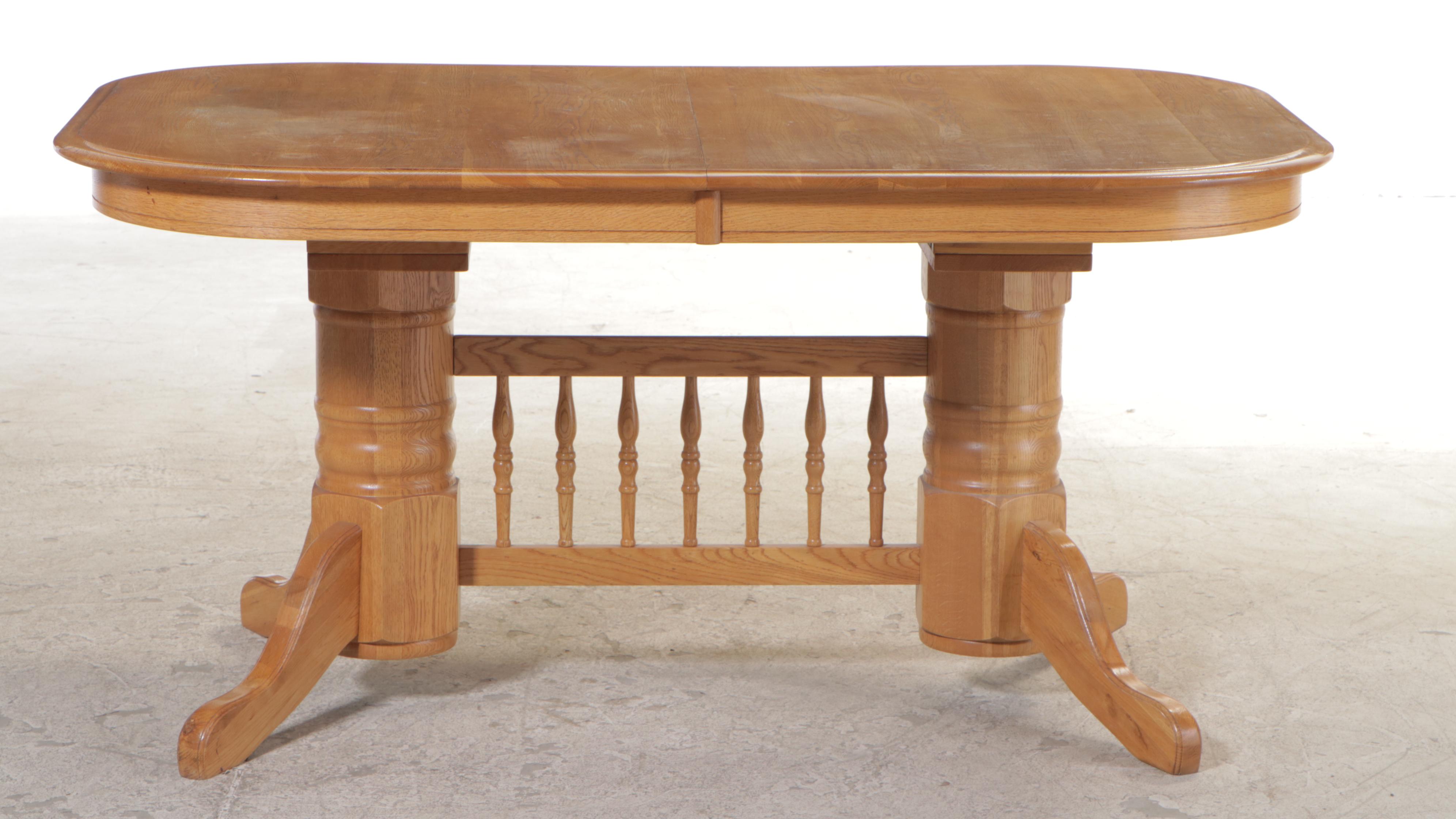 Seven-Piece Colonial Style Oak Dining Set