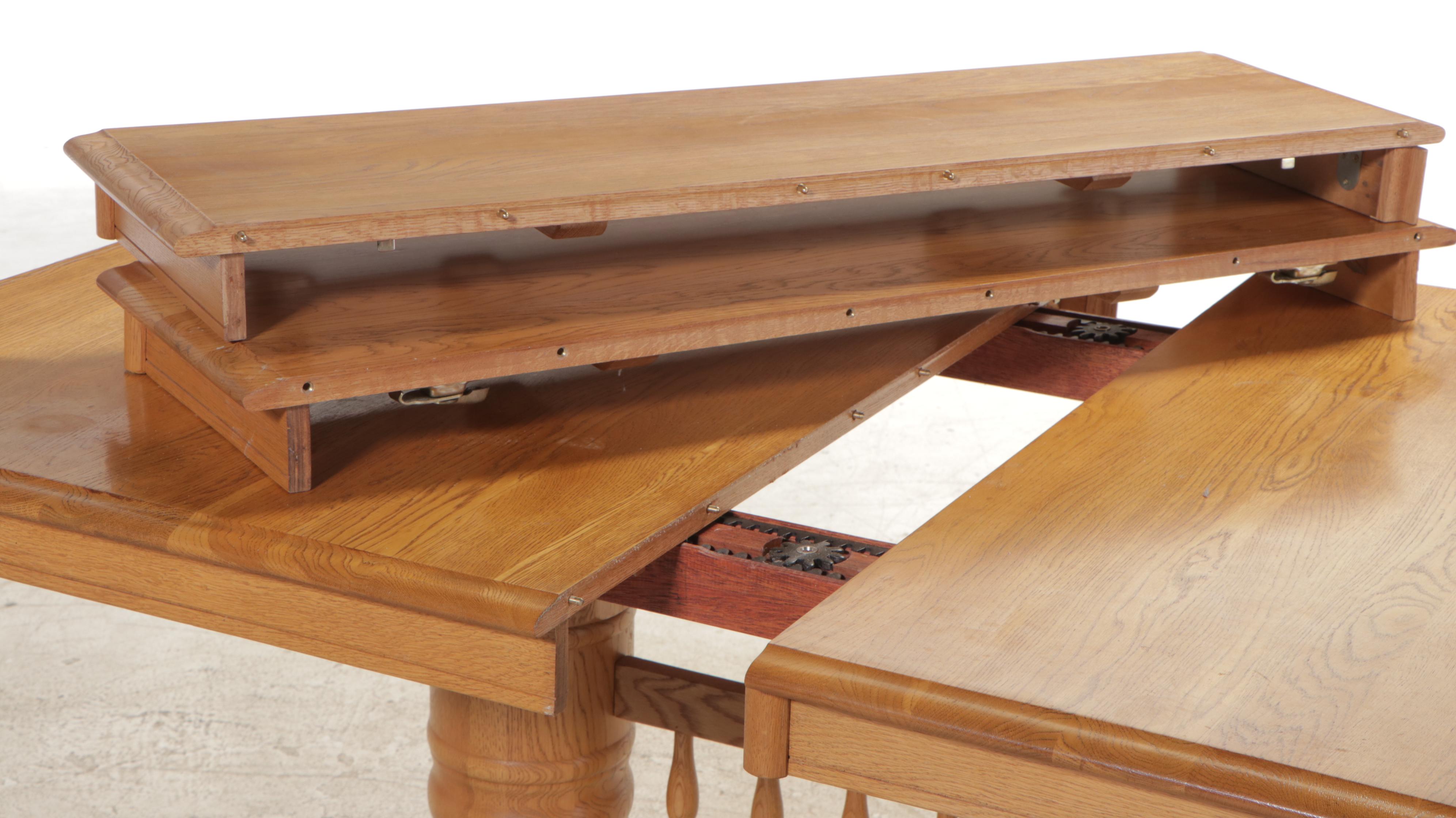 Seven-Piece Colonial Style Oak Dining Set