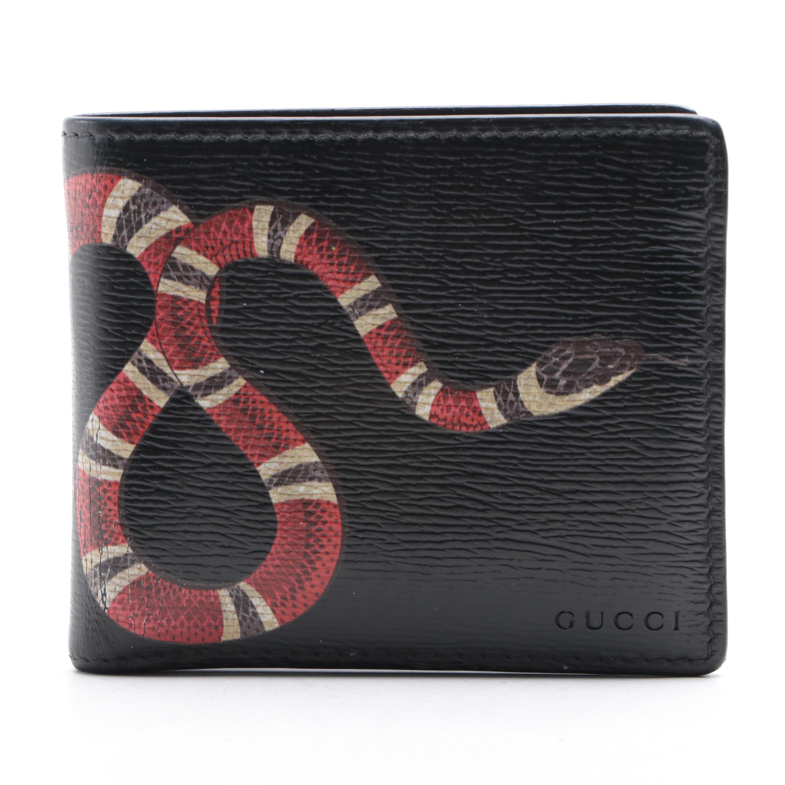 Gucci Kingsnake Print Bifold Wallet in Leather