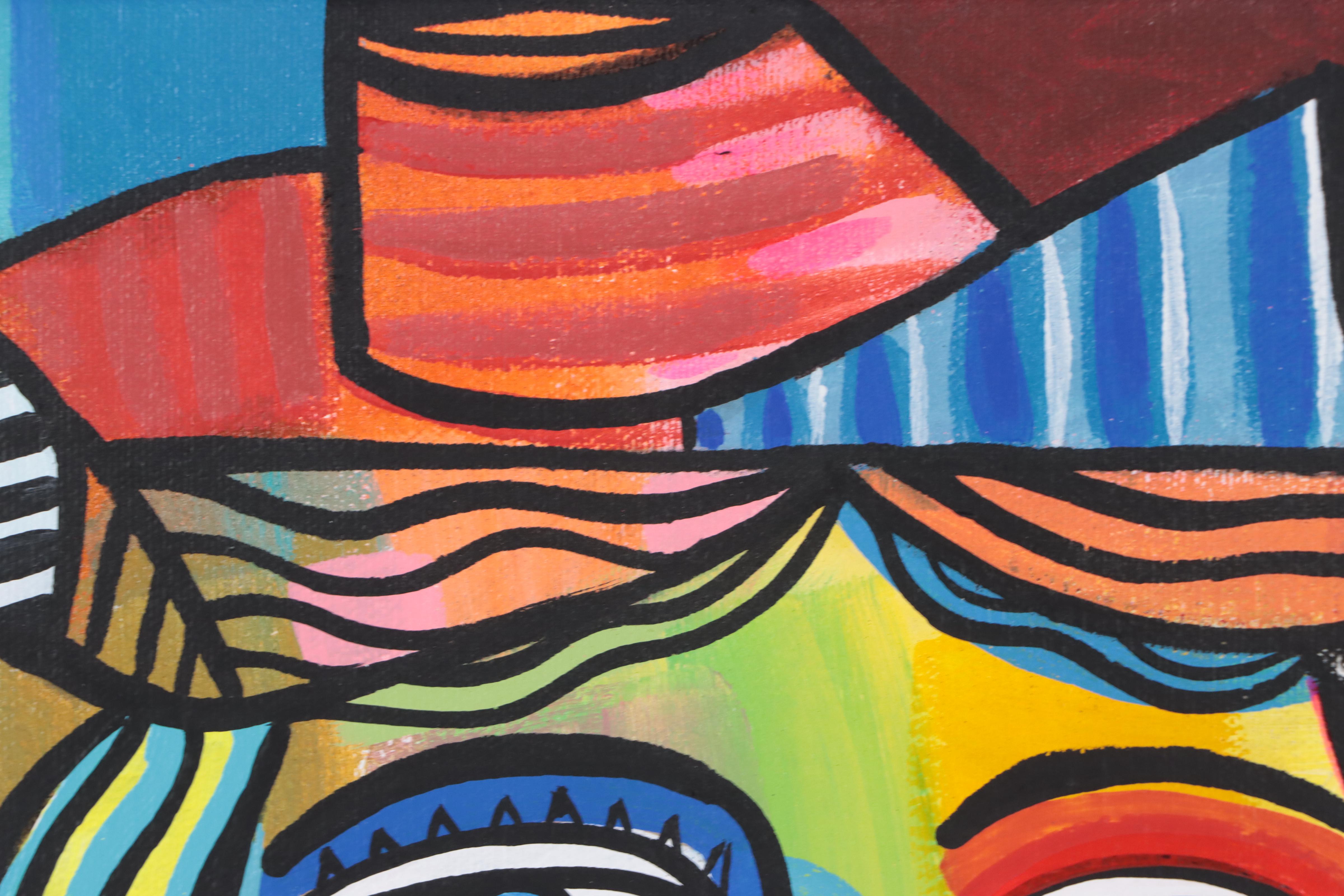 Michel Blázquez Acrylic Painting "Woman with Hat II," 2023