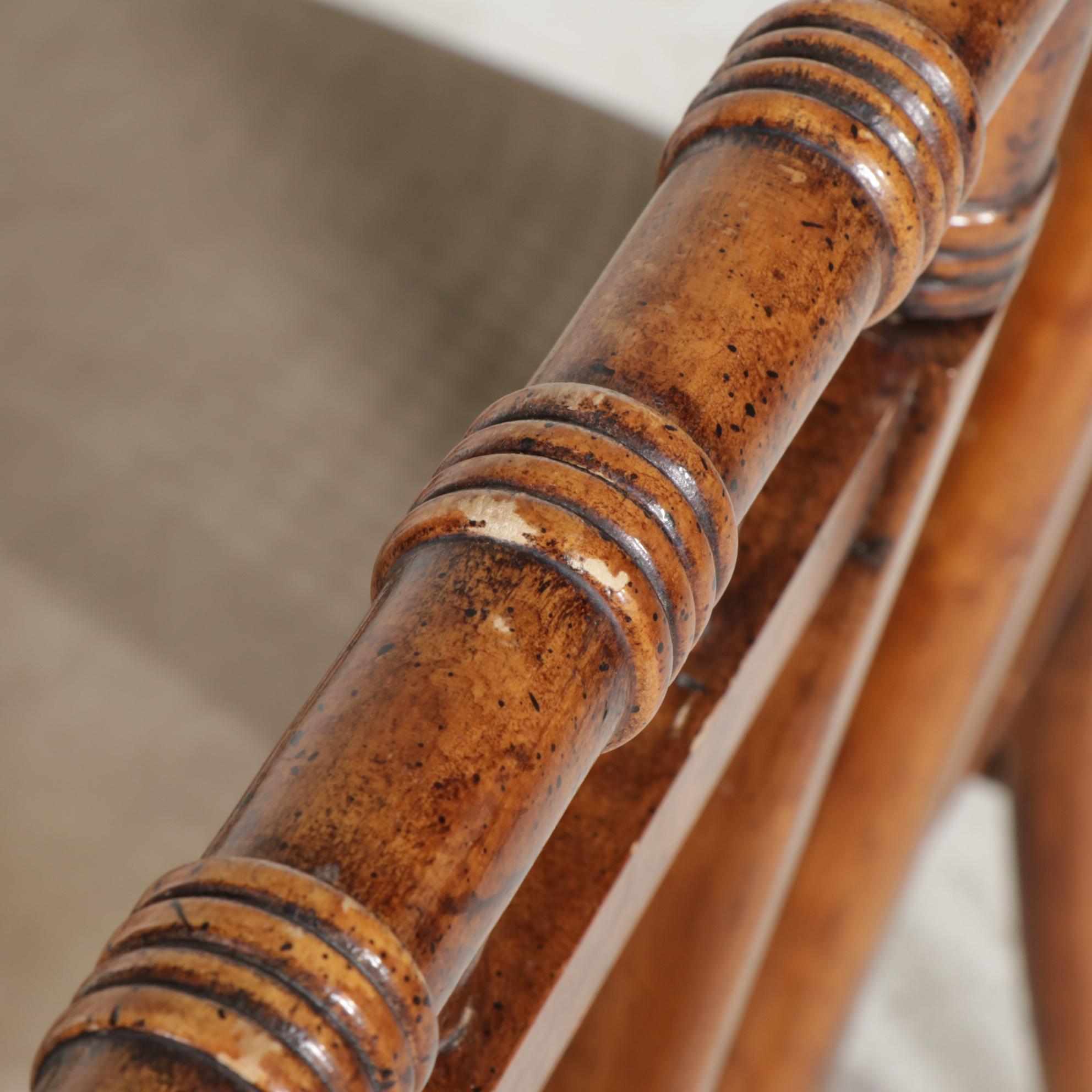 Stanley Furniture Faux Rattan and Glass Top Seven-Piece Dining Set, 1970s