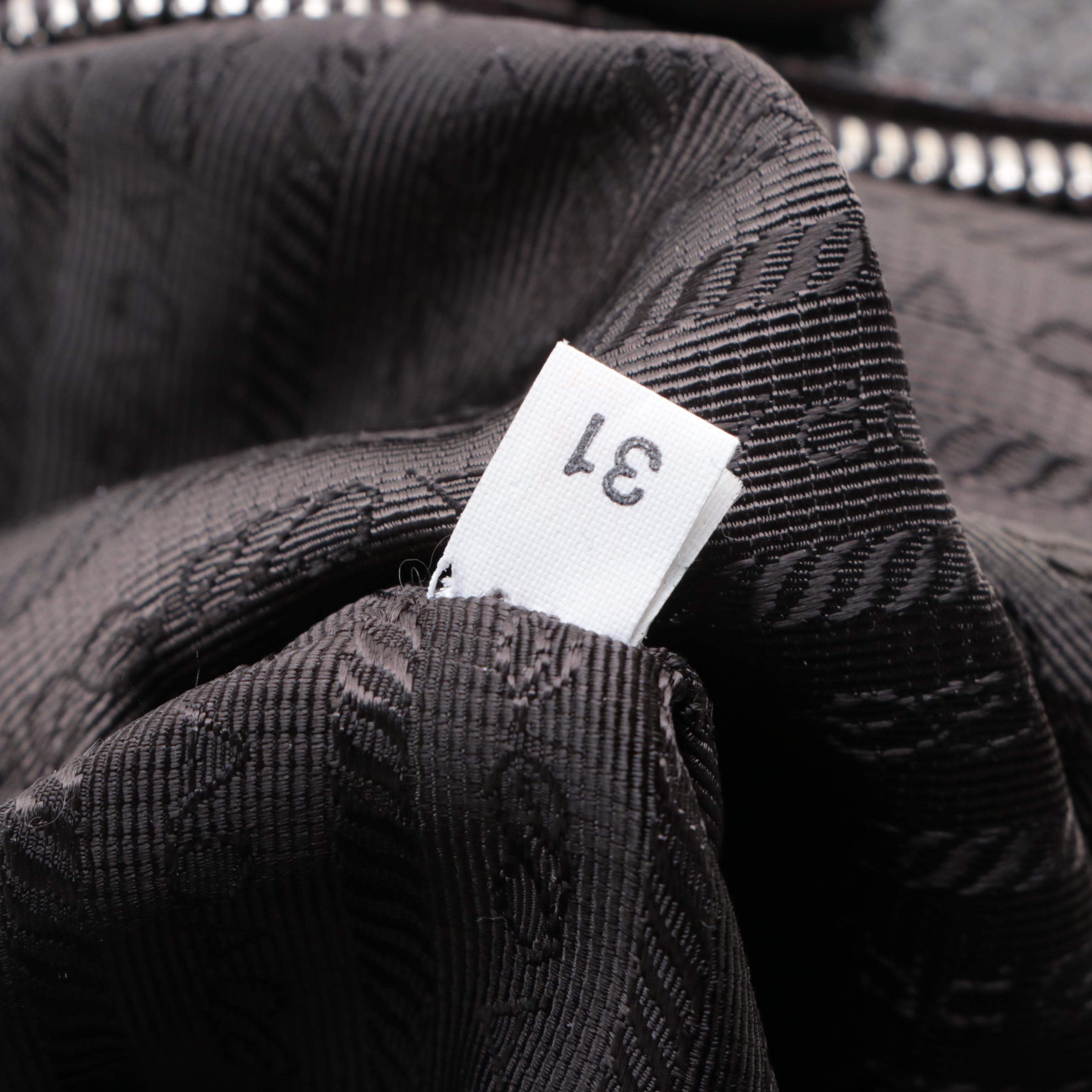 Prada Lux Chain Hobo Bag in Patent and Grain Finish Leather