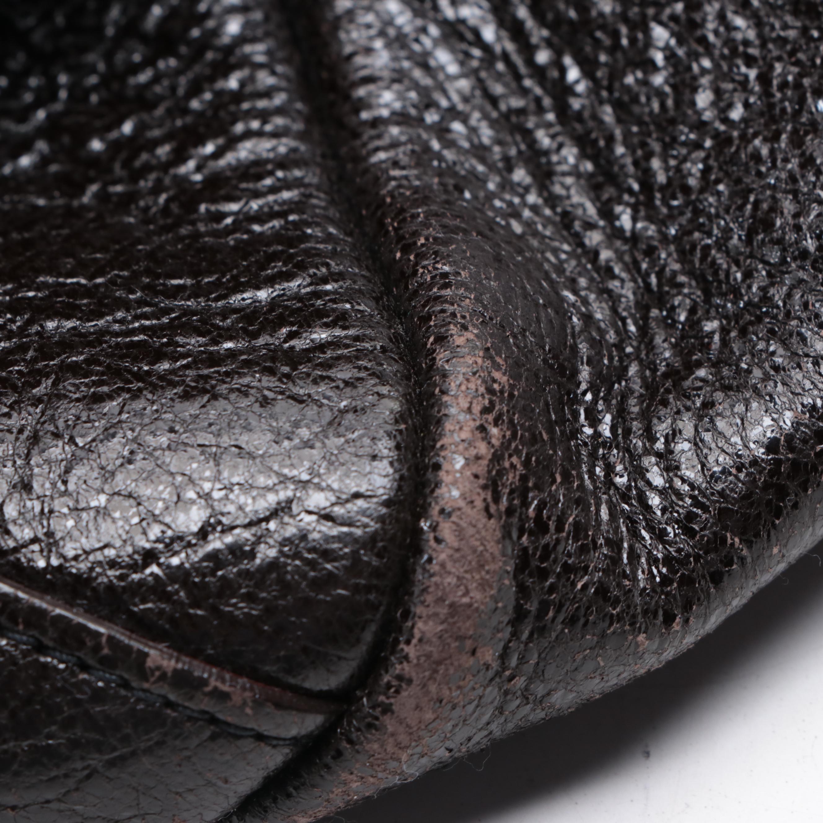 Prada Lux Chain Hobo Bag in Patent and Grain Finish Leather