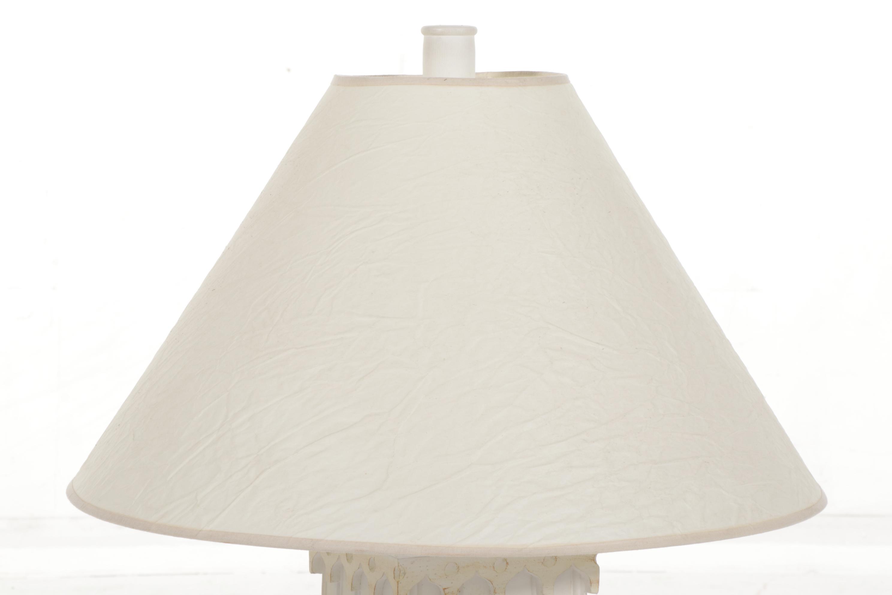 Cresswell Ltd. White Column Table Lamp, Late 20th Century