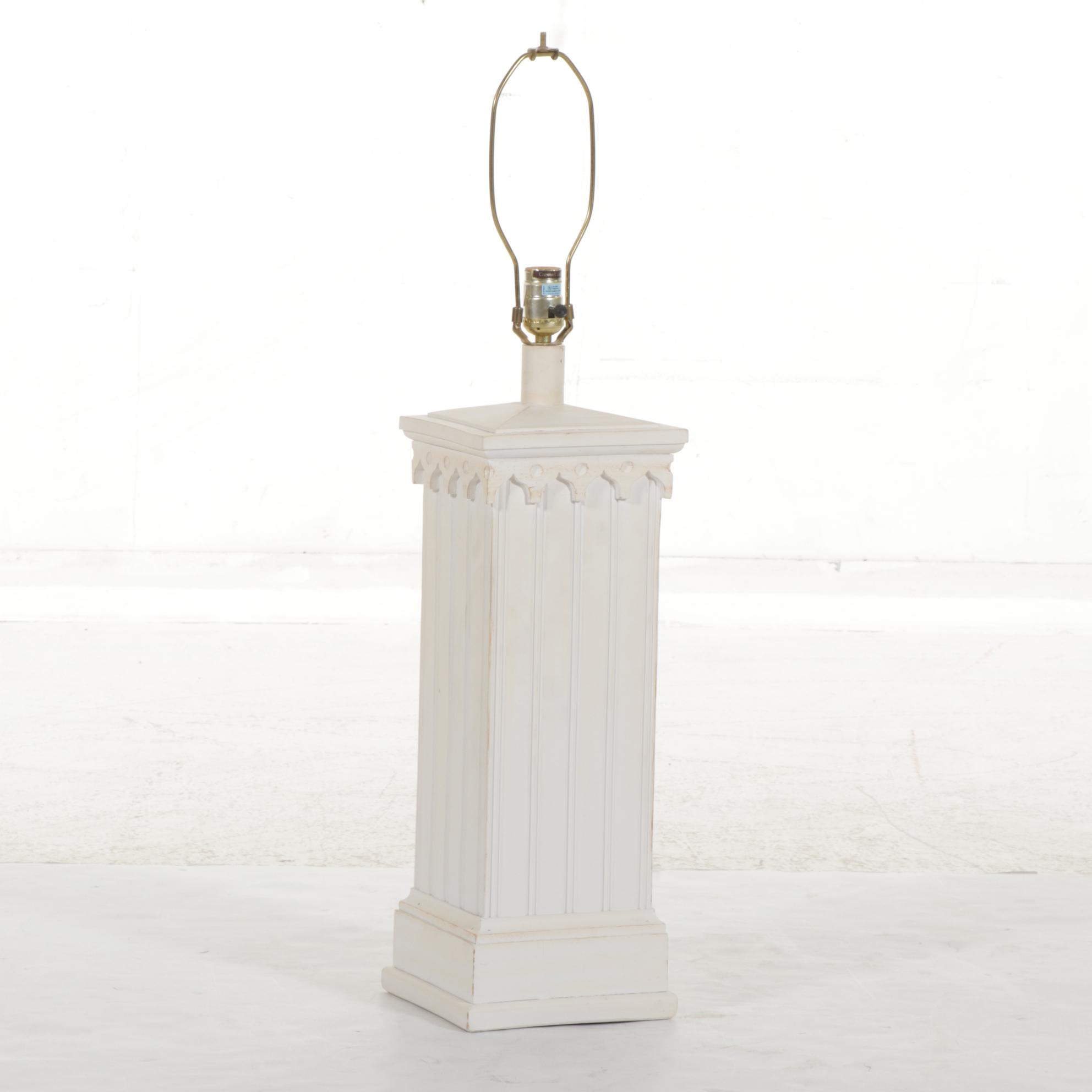 Cresswell Ltd. White Column Table Lamp, Late 20th Century