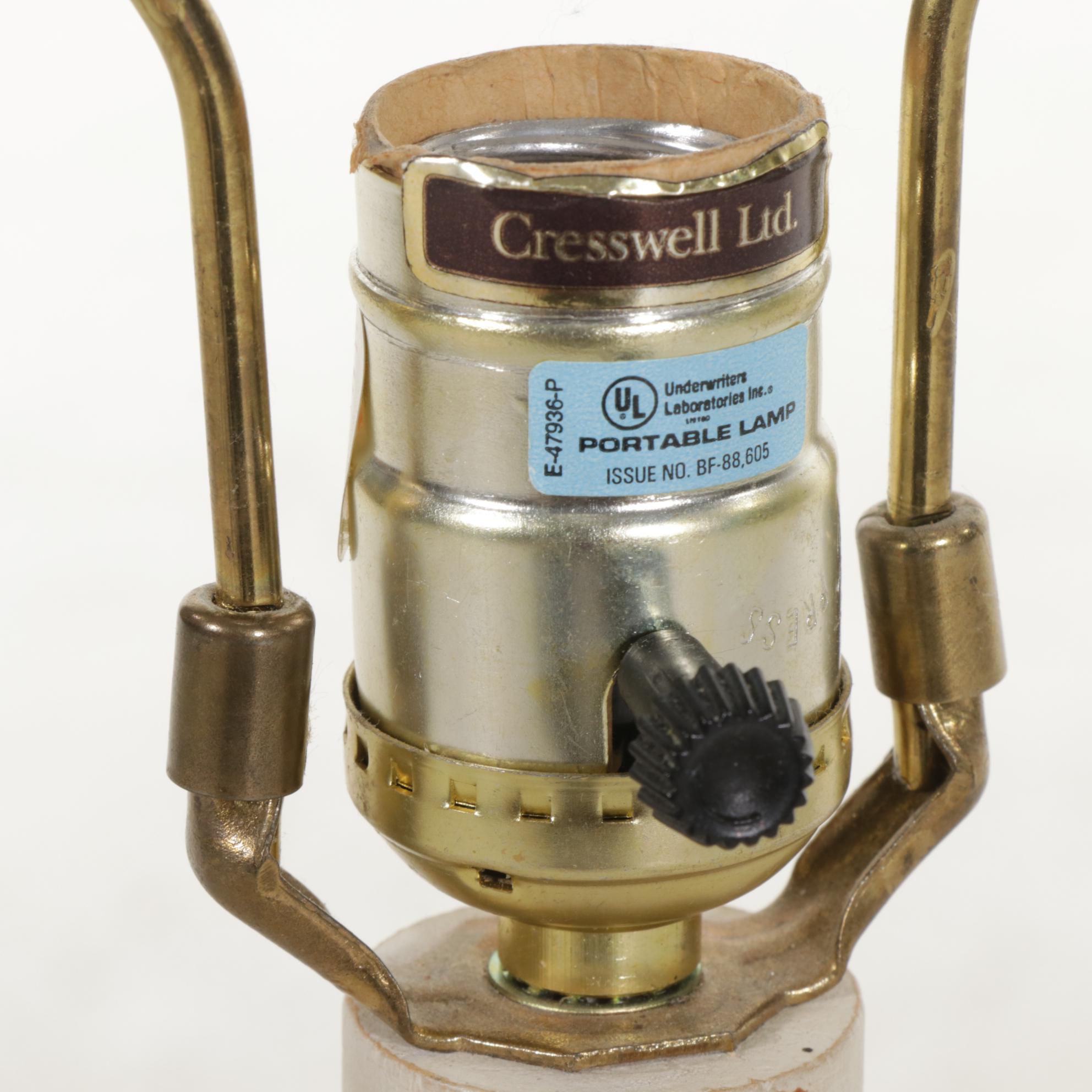 Cresswell Ltd. White Column Table Lamp, Late 20th Century