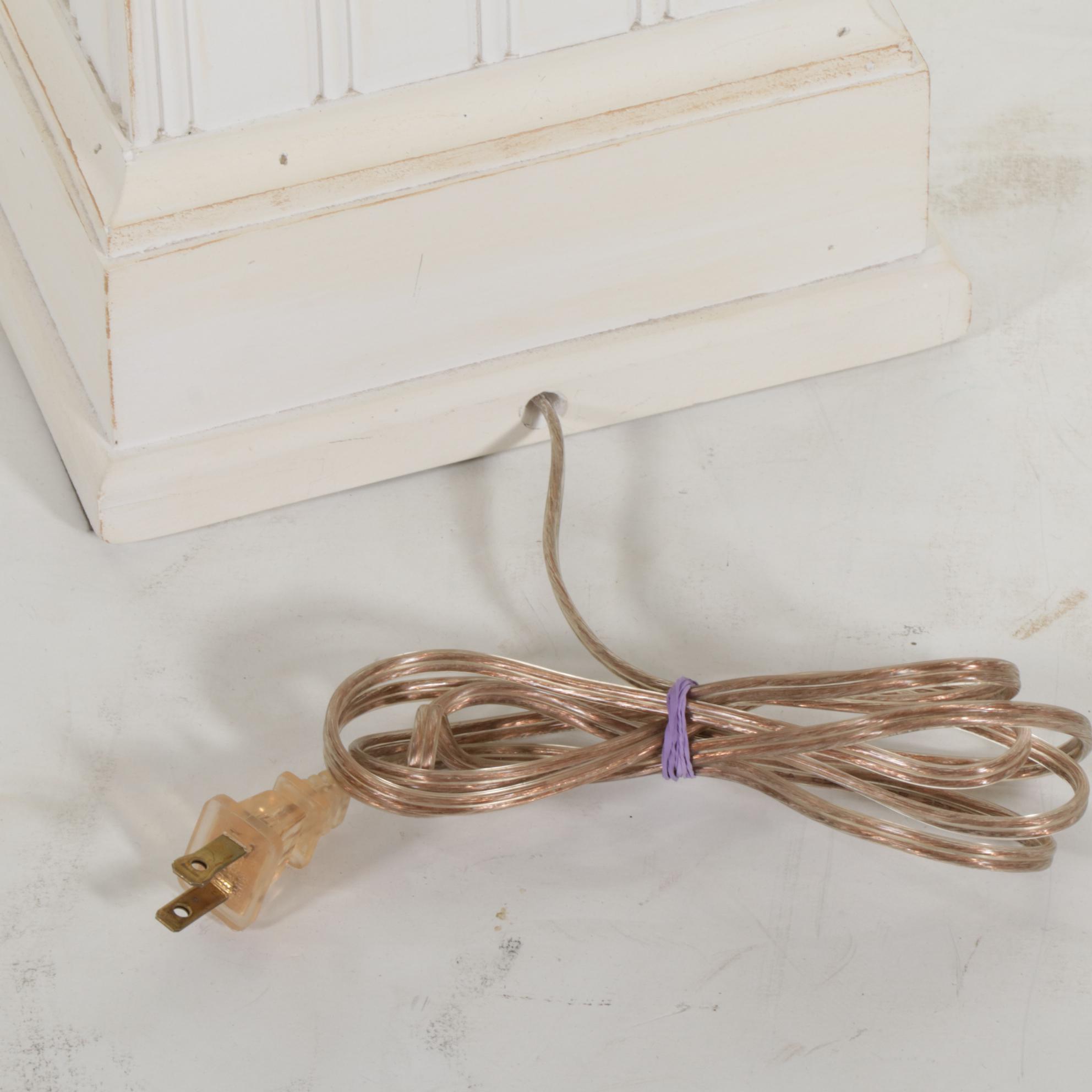 Cresswell Ltd. White Column Table Lamp, Late 20th Century