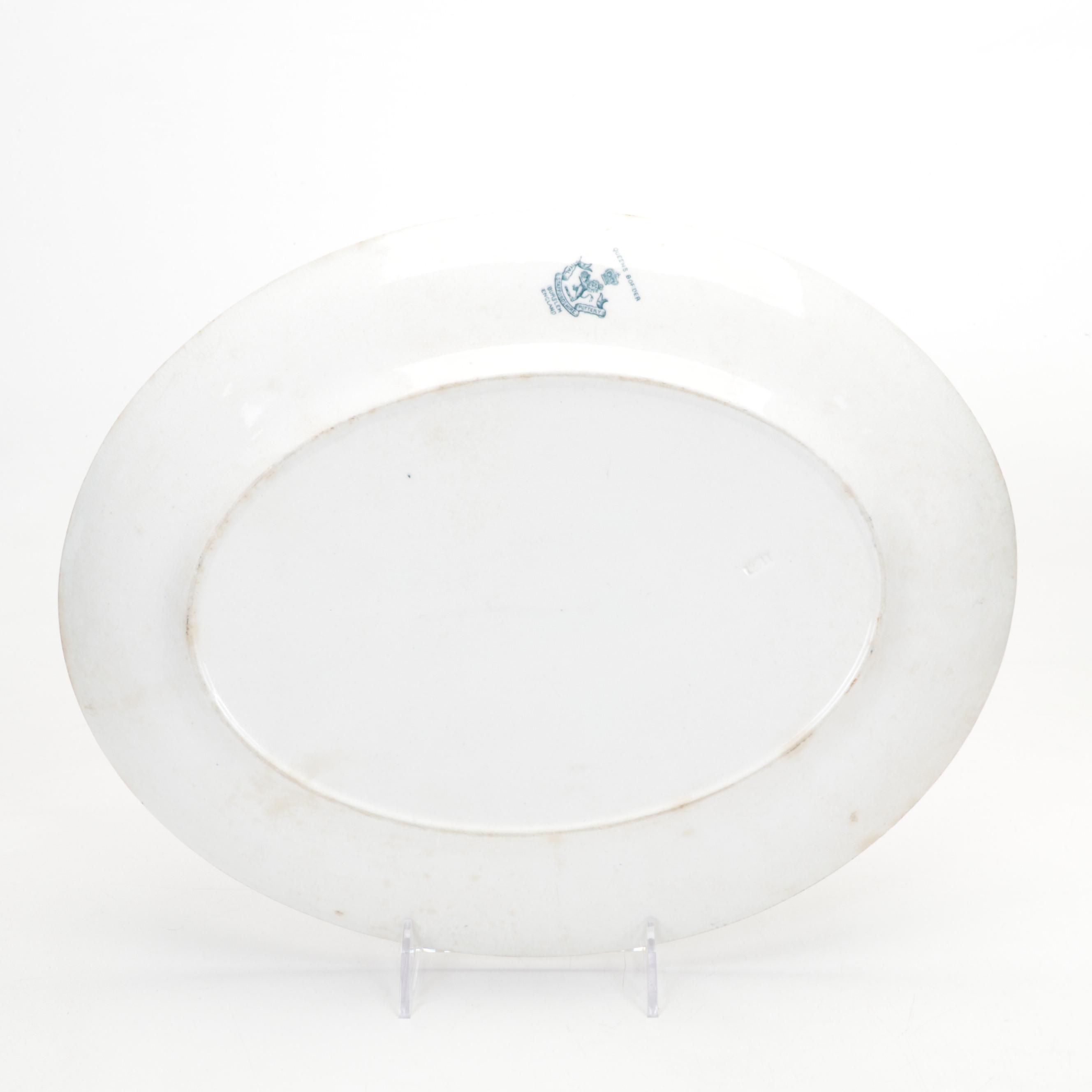 Royal Staffordshire Pottery"Queens Border" Ironstone Platter and Other Tableware