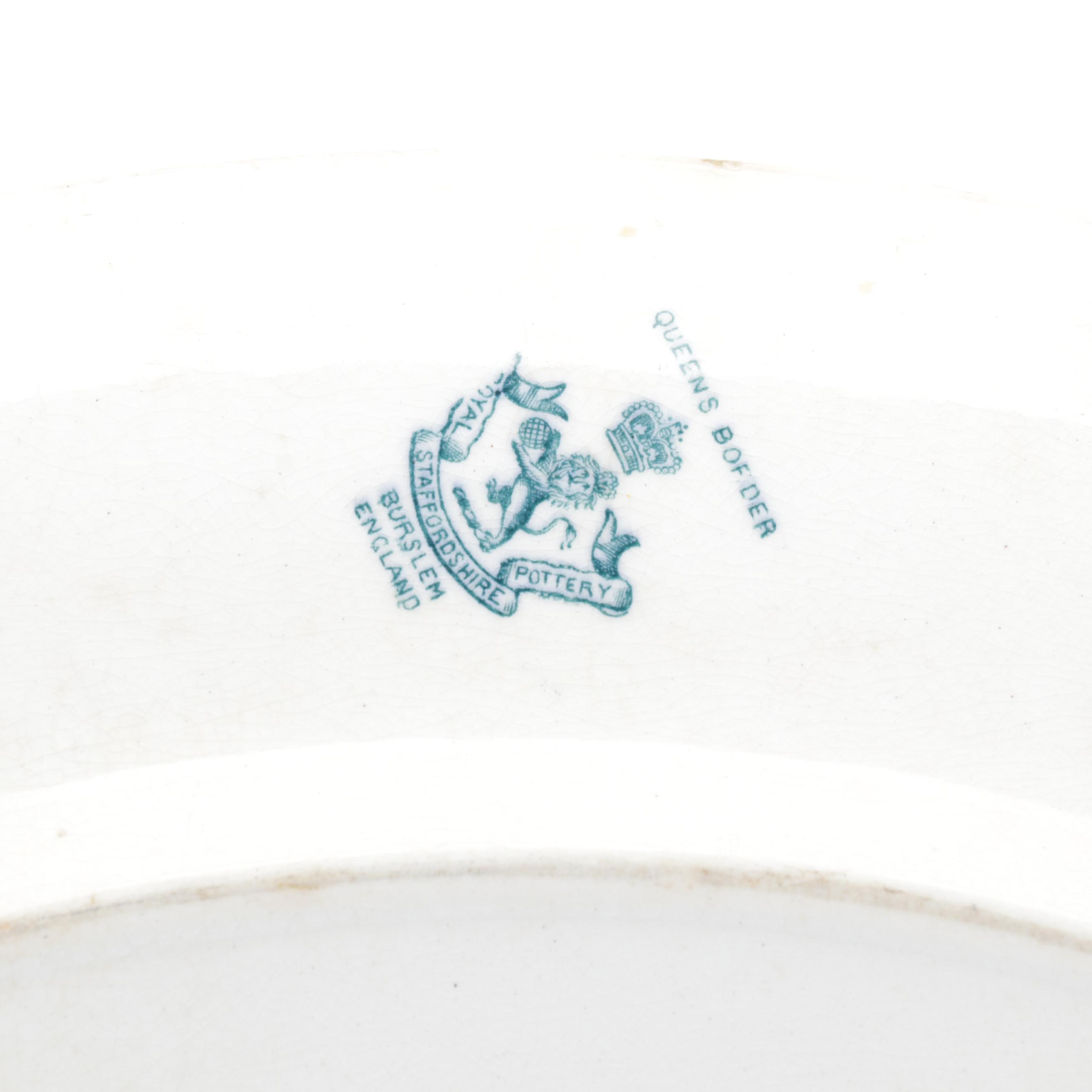 Royal Staffordshire Pottery"Queens Border" Ironstone Platter and Other Tableware