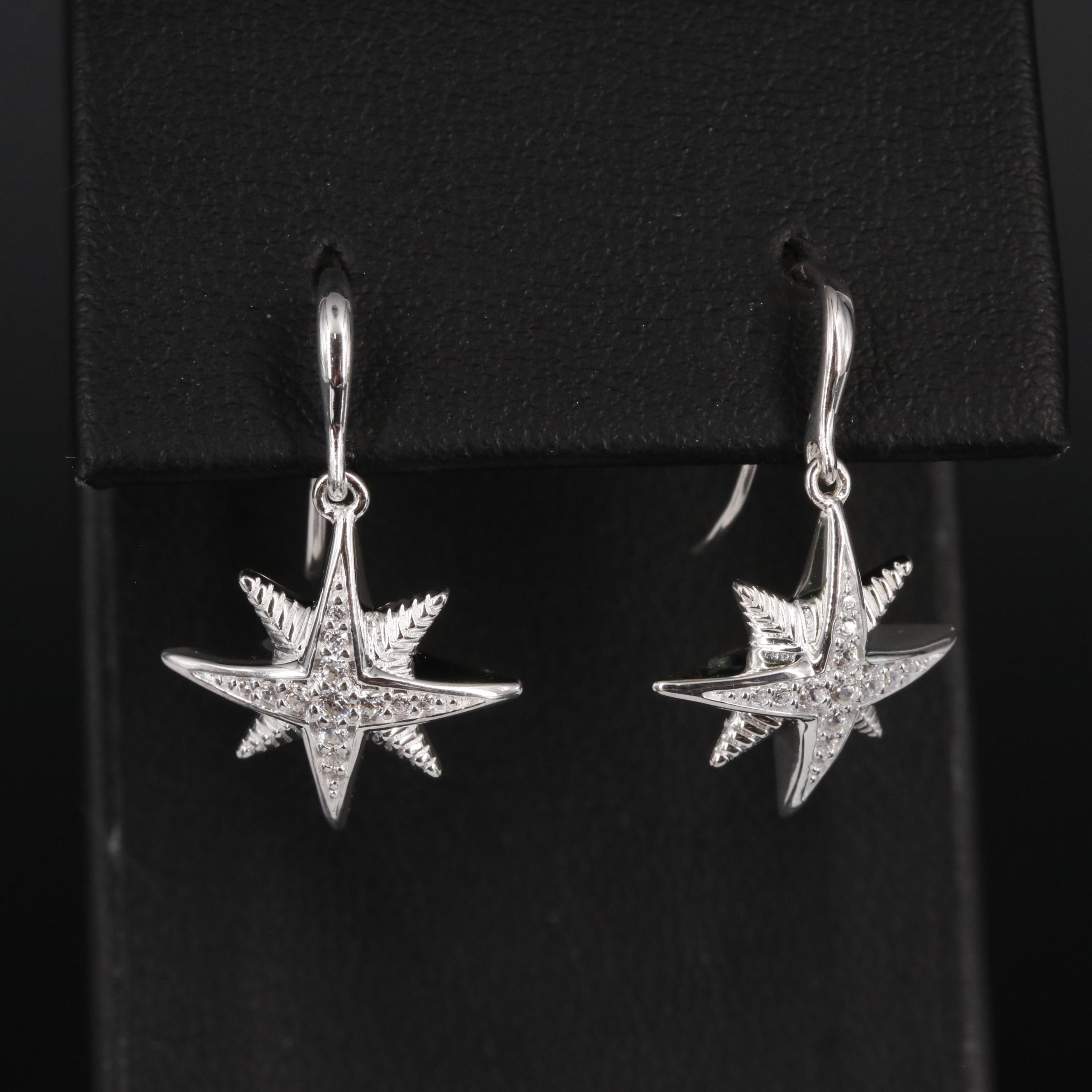 Sterling Zircon Dangle Earrings