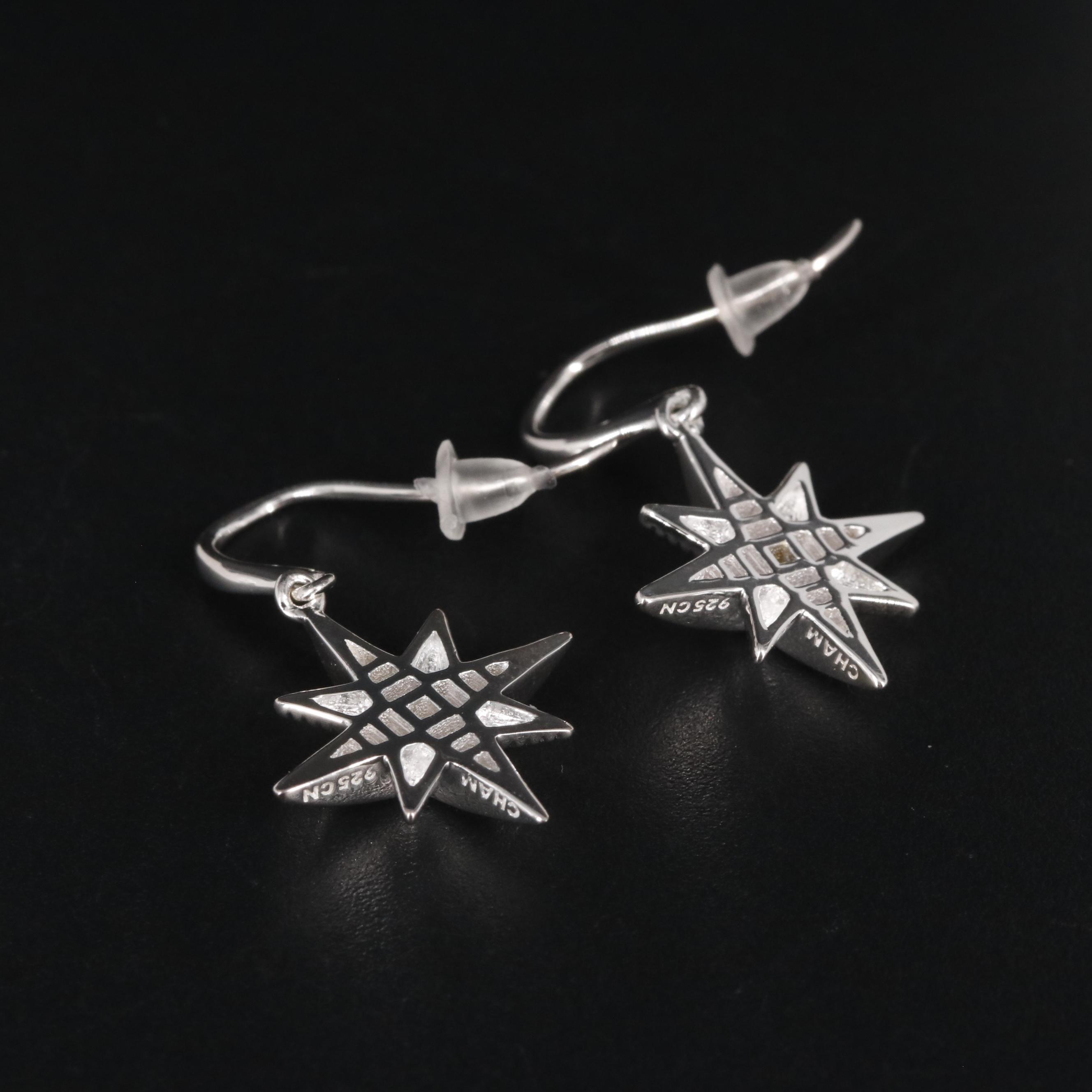 Sterling Zircon Dangle Earrings