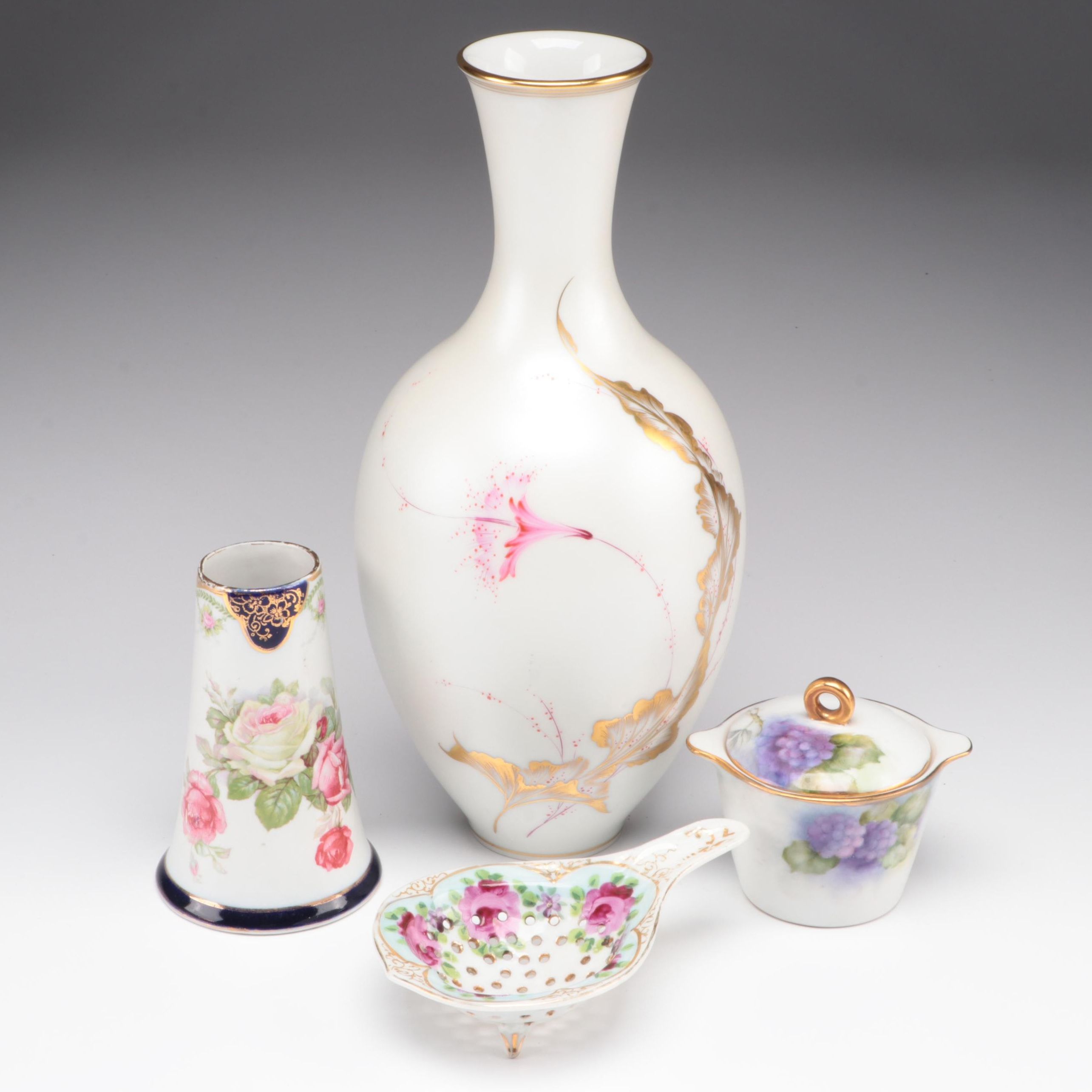 Hutschenreuther and Other Porcelain Vases with Other Porcelain Tableware