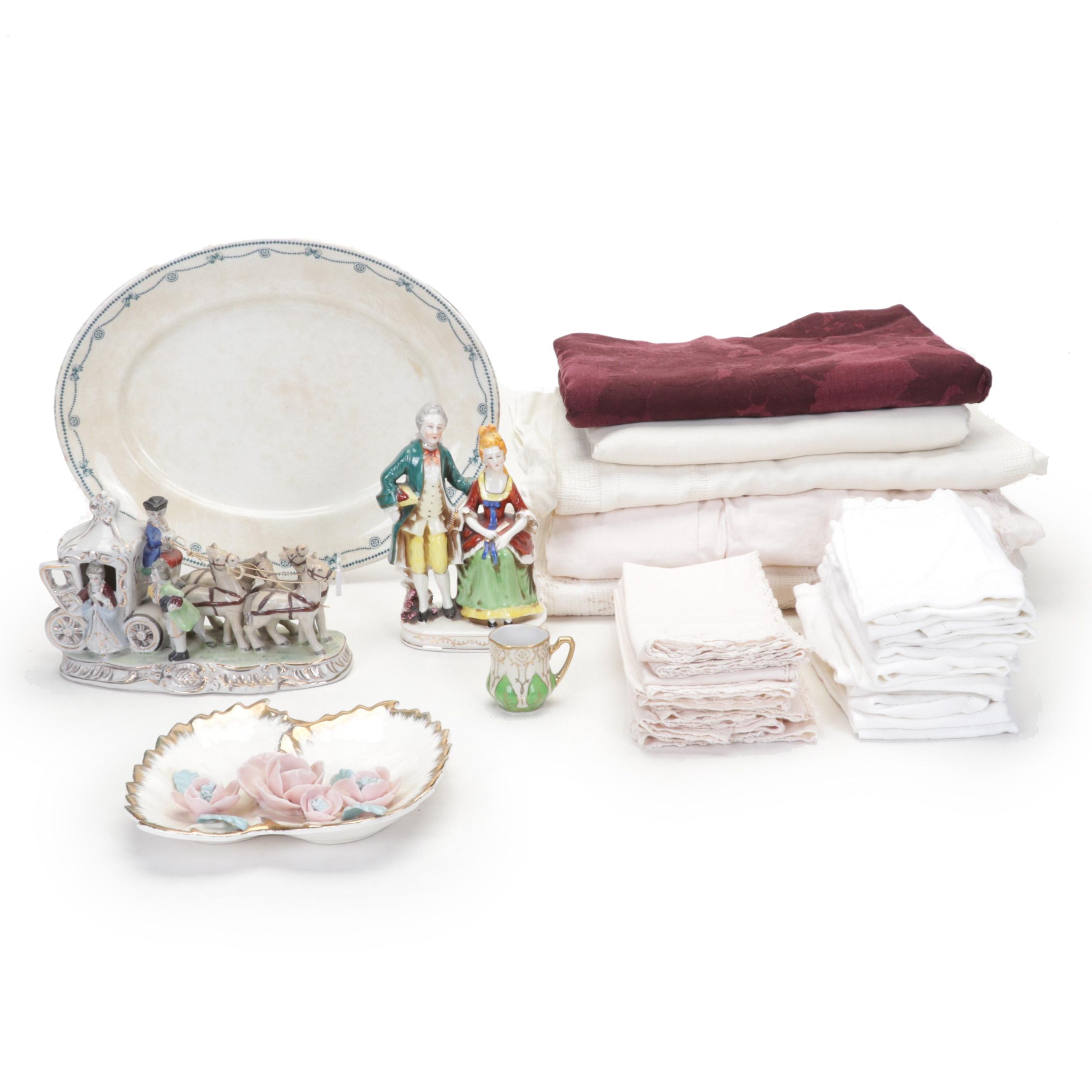 Royal Staffordshire Pottery"Queens Border" Ironstone Platter and Other Tableware