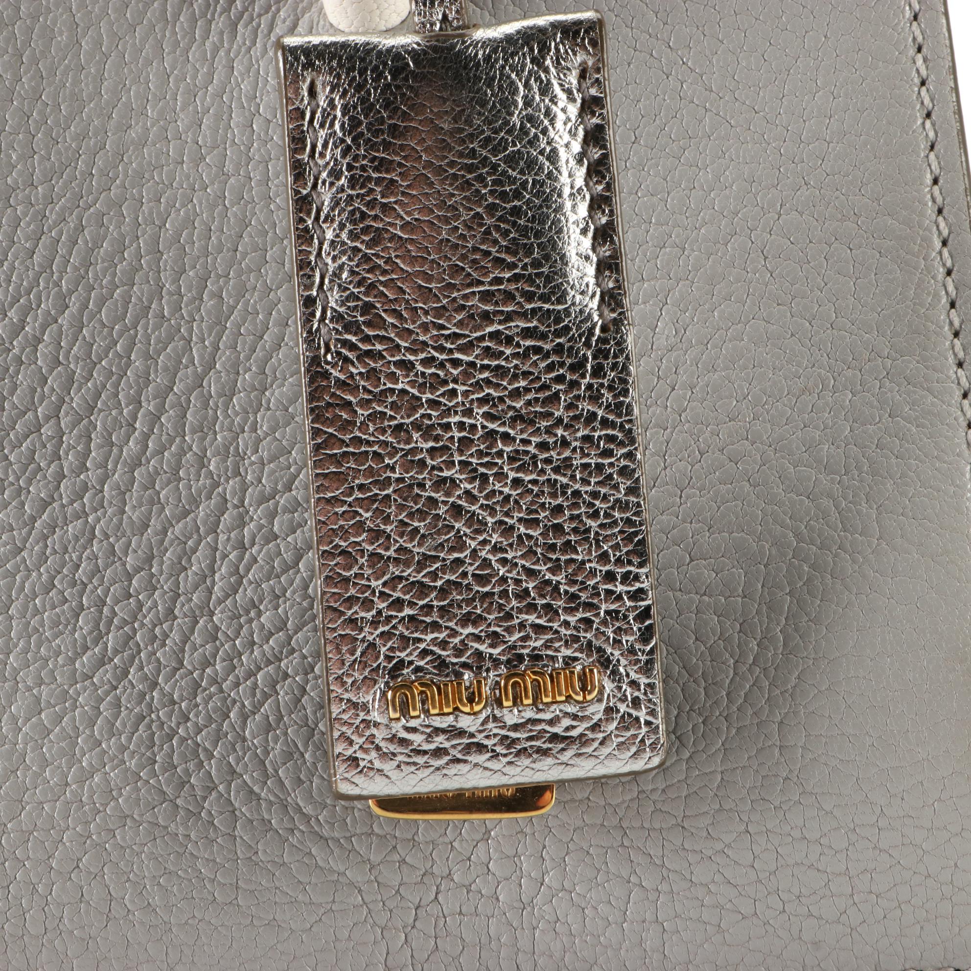 Miu Miu Madras Convertible Tote in Tri-Color Goatskin Leather