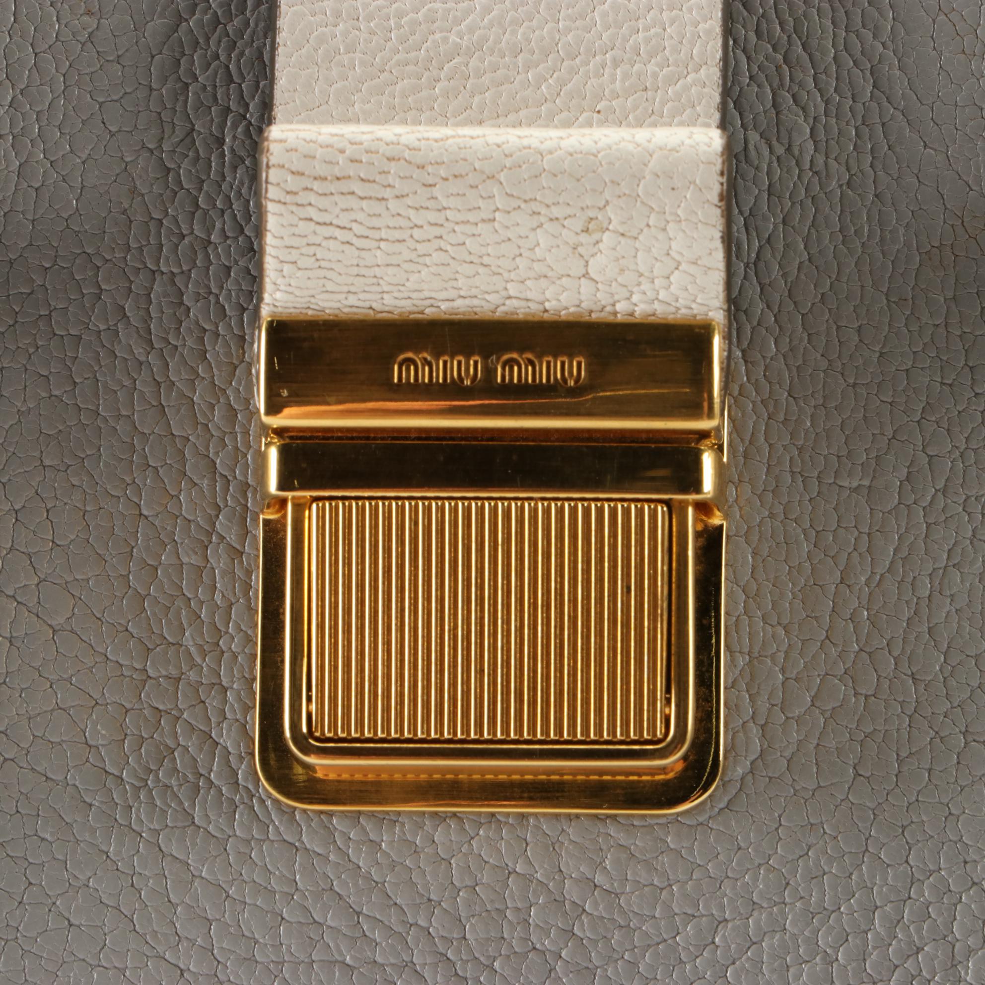 Miu Miu Madras Convertible Tote in Tri-Color Goatskin Leather