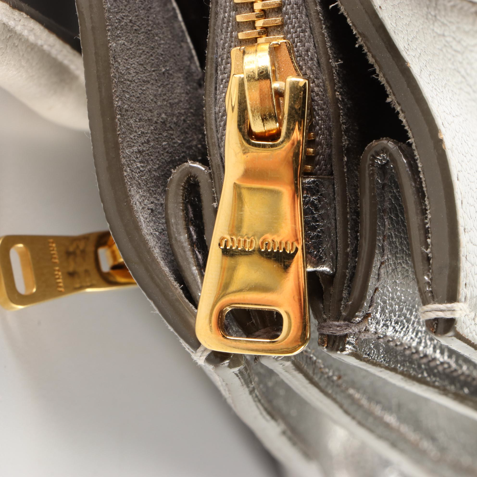 Miu Miu Madras Convertible Tote in Tri-Color Goatskin Leather