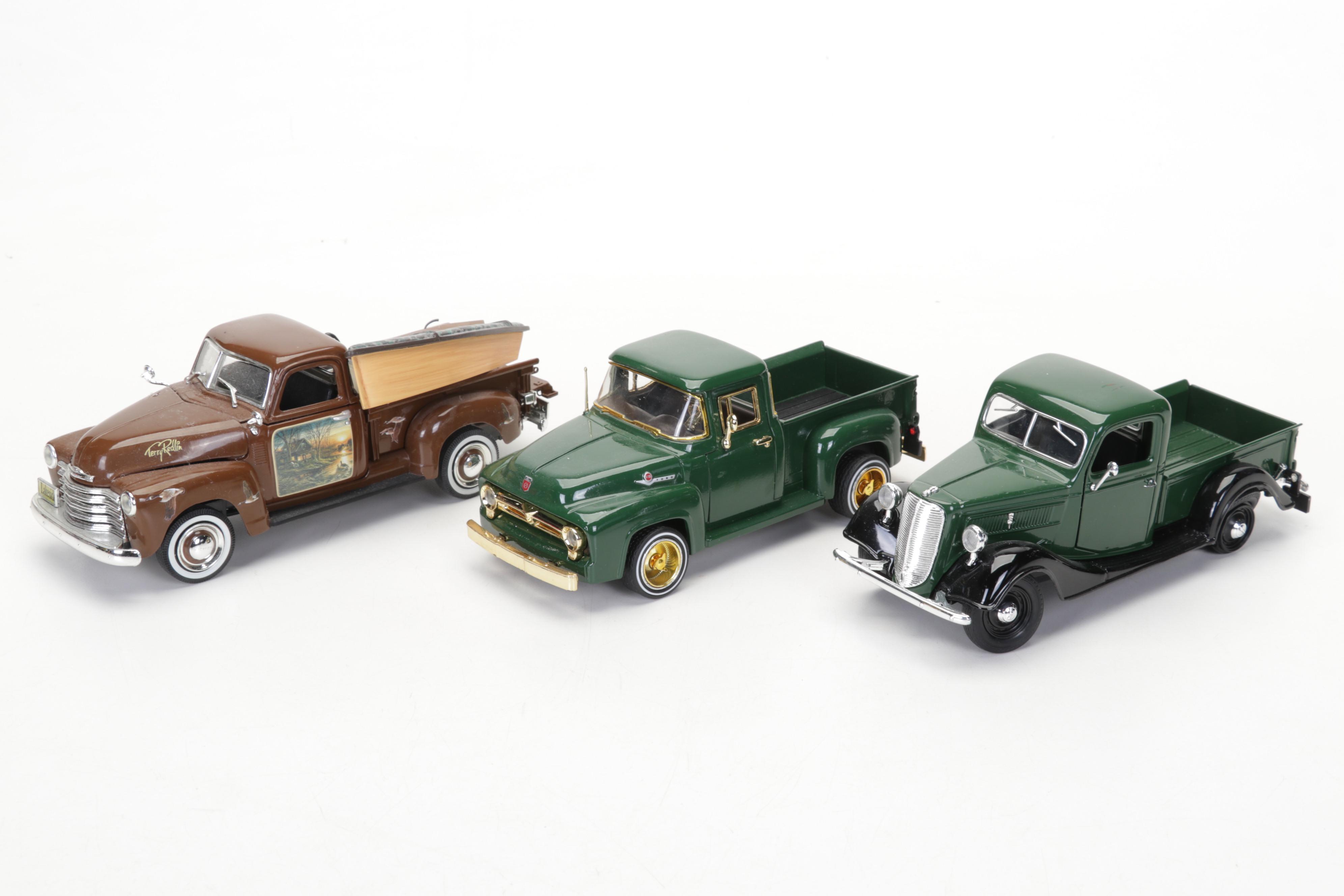 Diecast Metal and Plastic Pick-up Trucks and Motorcycles